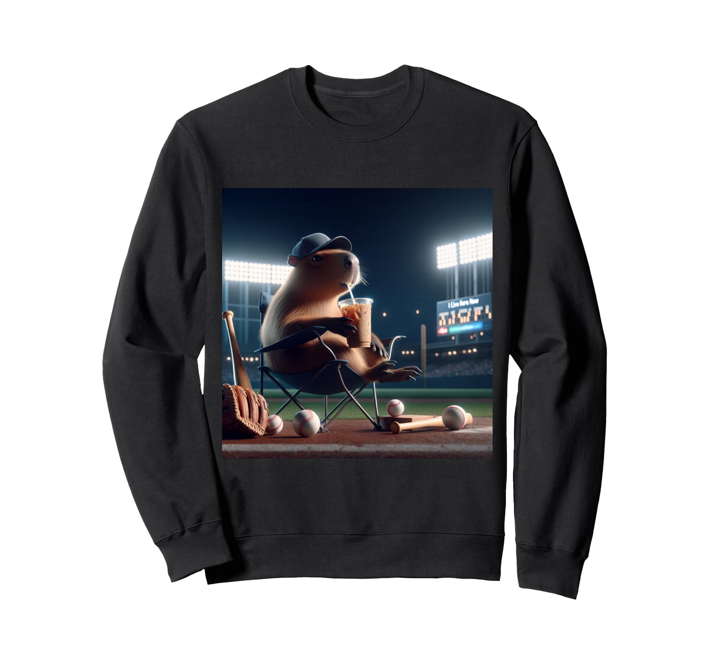 Funny Capybara Baseball Lovers Sweatshirt - Casual Everyday Wear Unisex - T-Shirt, Sweatshirt, Hoodie