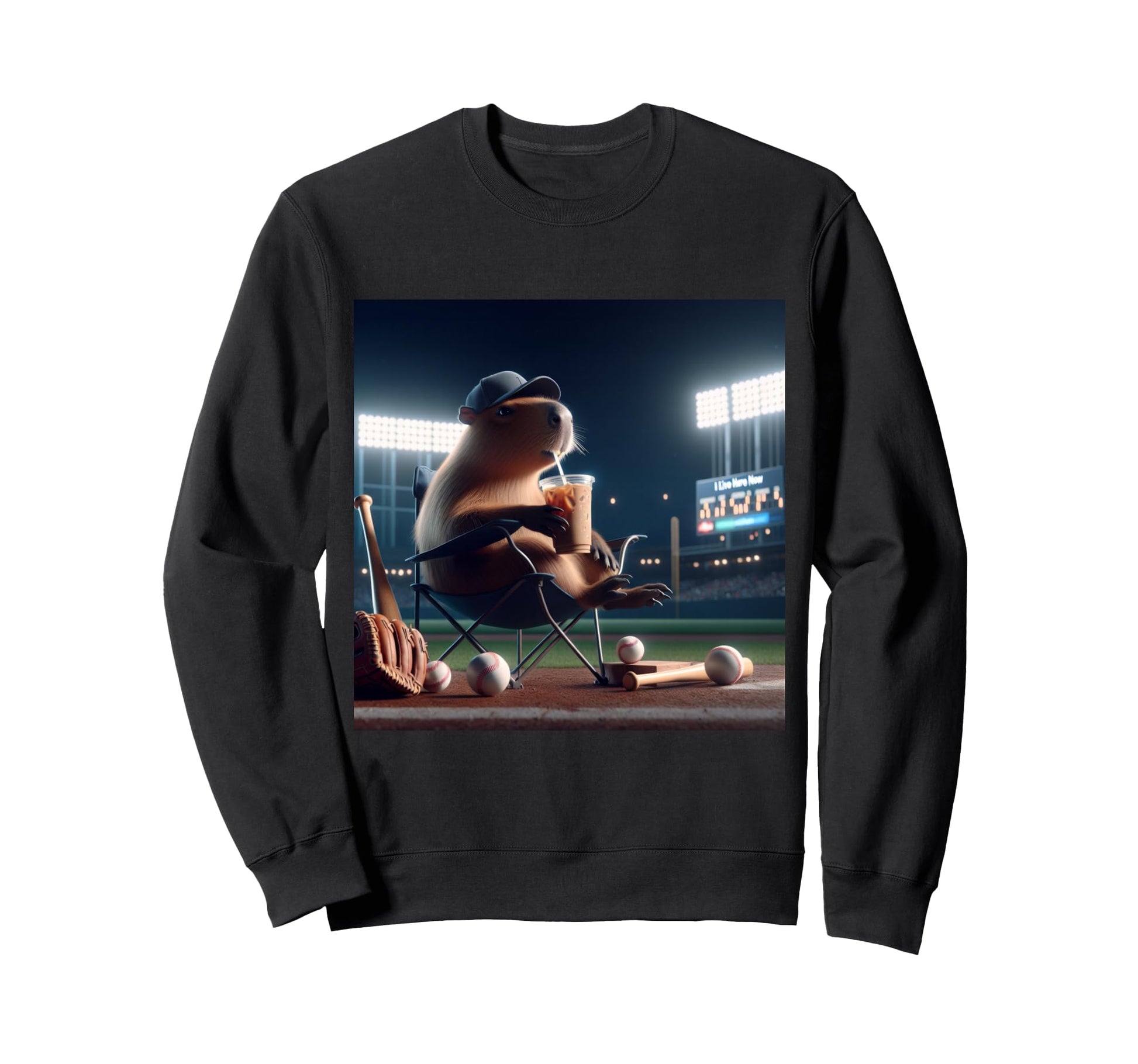 Funny Capybara Baseball Lovers Sweatshirt - Casual Everyday Wear Unisex - T-Shirt, Sweatshirt, Hoodie