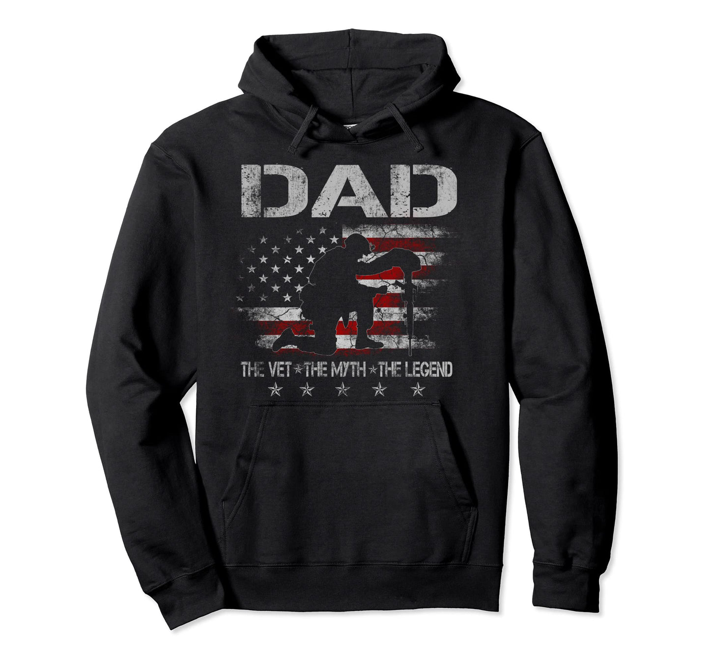 Dad Vet Myth Legend Military Veteran4Th Hoodie - Graphic Print for Adults - T-Shirt, Sweatshirt, Hoodie