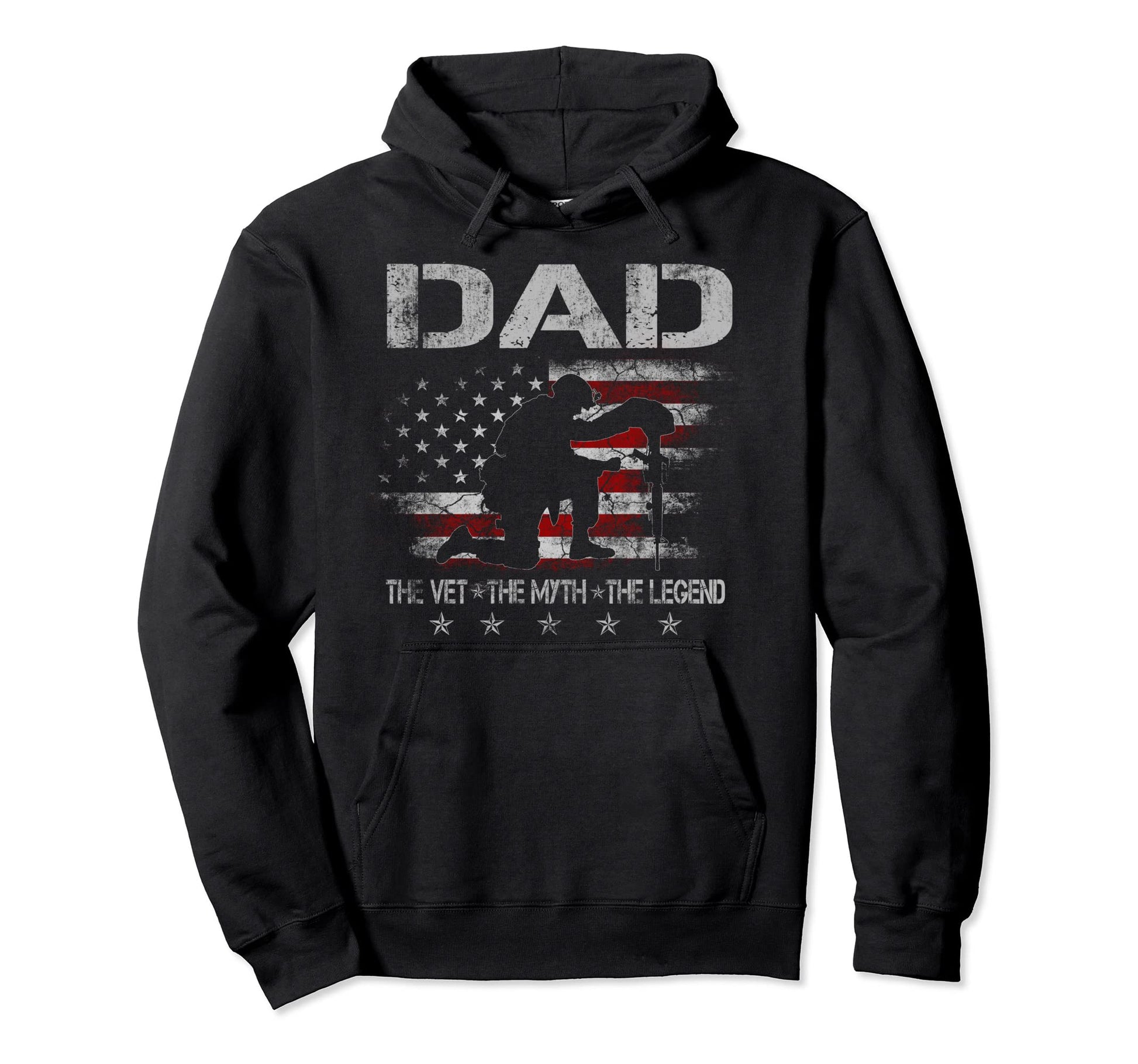 Dad Vet Myth Legend Military Veteran4Th Hoodie - Graphic Print for Adults - T-Shirt, Sweatshirt, Hoodie