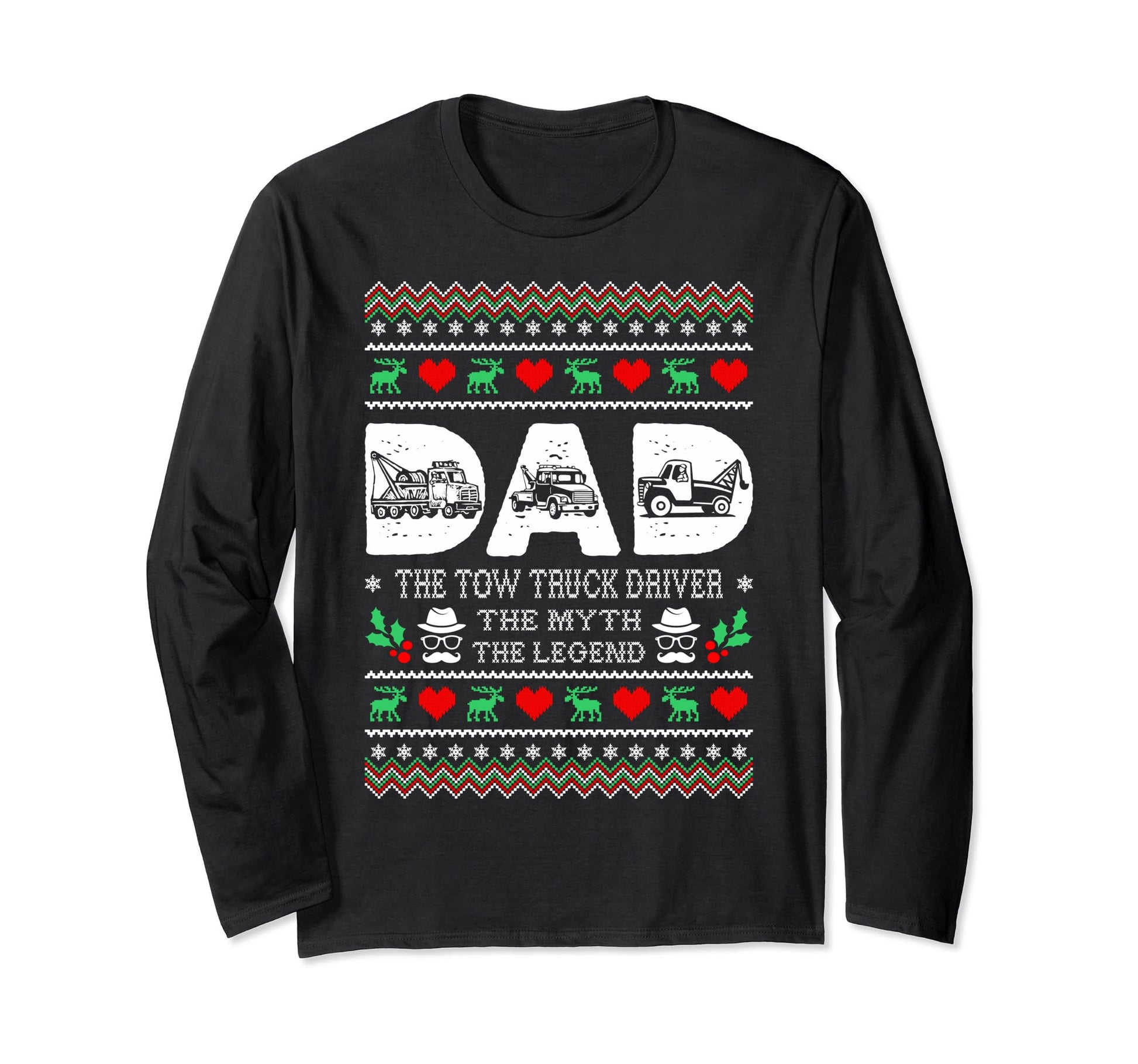 Dad Tow Truck Driver Myth Legend Ugly Sweatshirt - Minimalist Print Unisex - T-Shirt, Sweatshirt, Hoodie