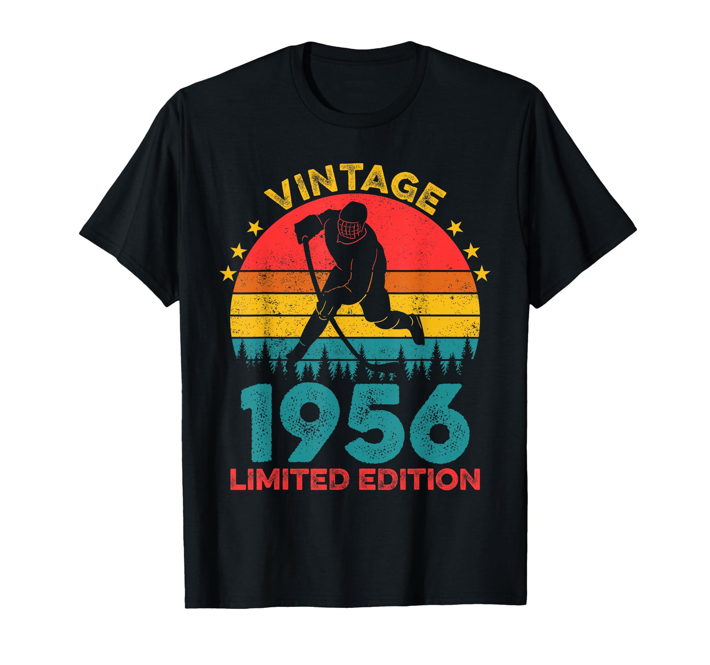 Hockey Player 1956 Sunset Birthday T-Shirt - Unique Graphic Unisex - T-Shirt, Sweatshirt, Hoodie