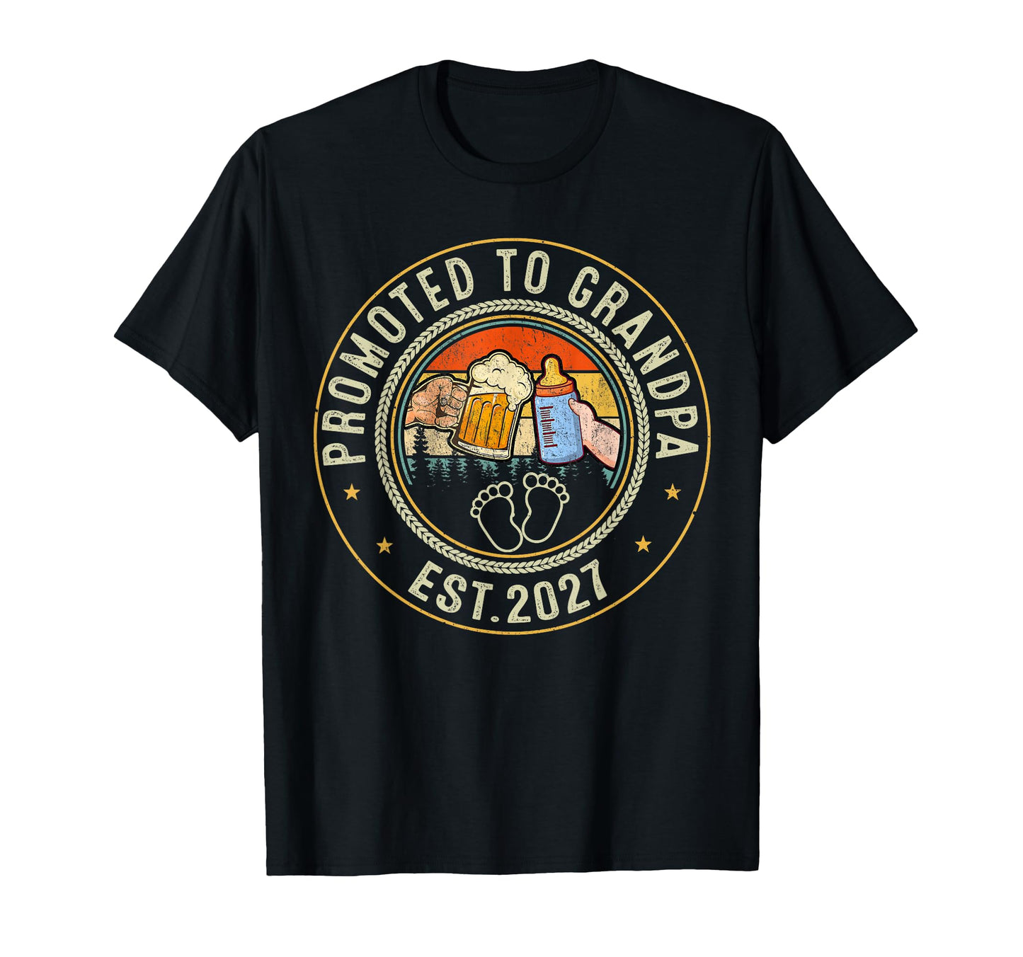 Promoted To Grandpa Est 2027 New Dad T-Shirt - Fun Novelty Design Unisex - T-Shirt, Sweatshirt, Hoodie