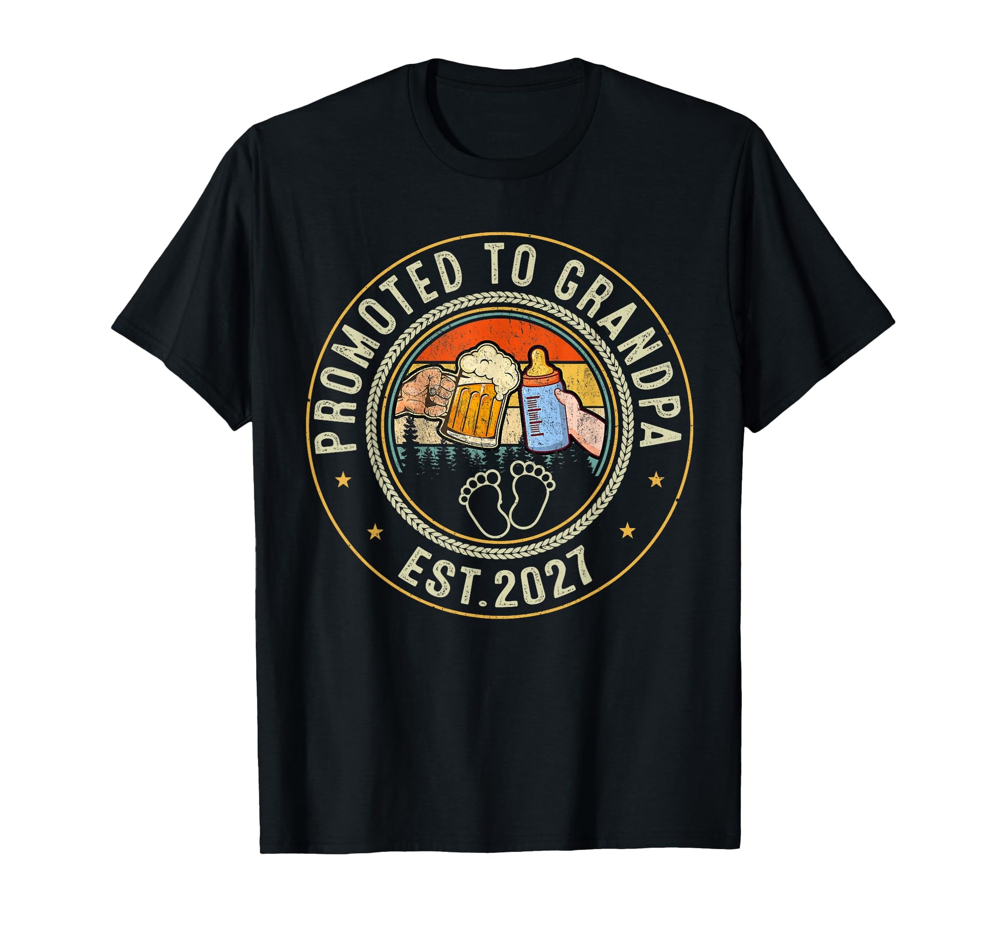 Promoted To Grandpa Est 2027 New Dad T-Shirt - Fun Novelty Design Unisex - T-Shirt, Sweatshirt, Hoodie