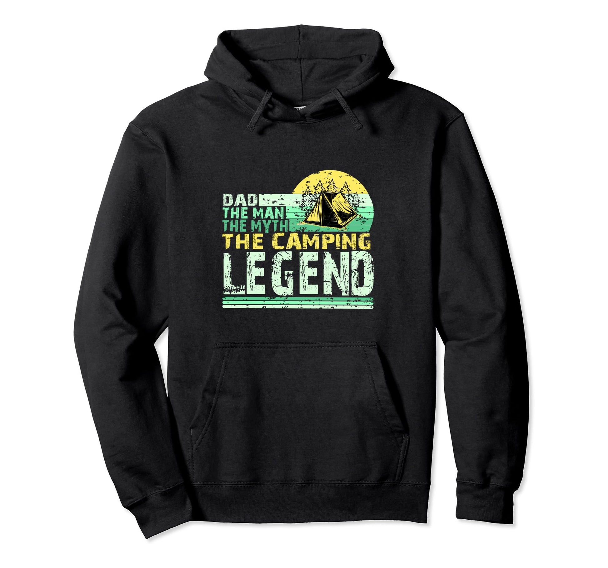 Dad Myth Camping Legend Funny Camper Hoodie - Graphic Print Unisex - T-Shirt, Sweatshirt, Hoodie