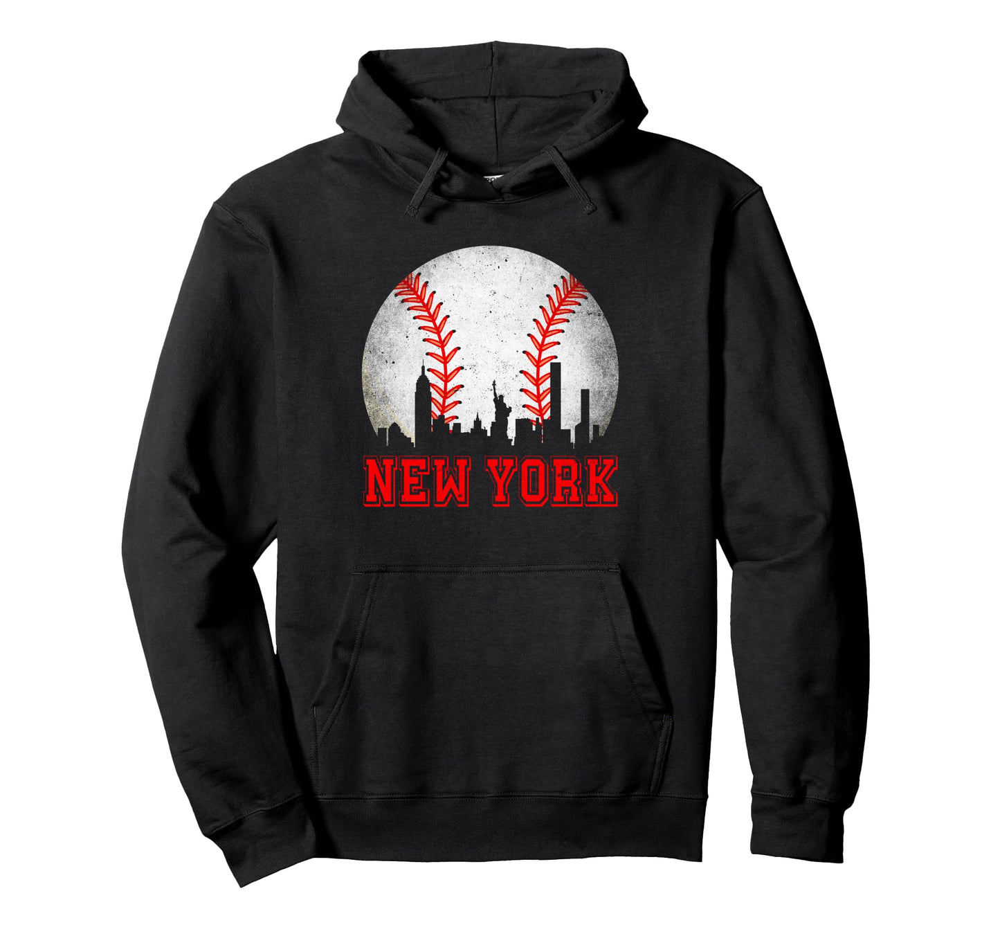 New York Baseball Distressed Game Day Hoodie - Custom Art Print Unisex - T-Shirt, Sweatshirt, Hoodie