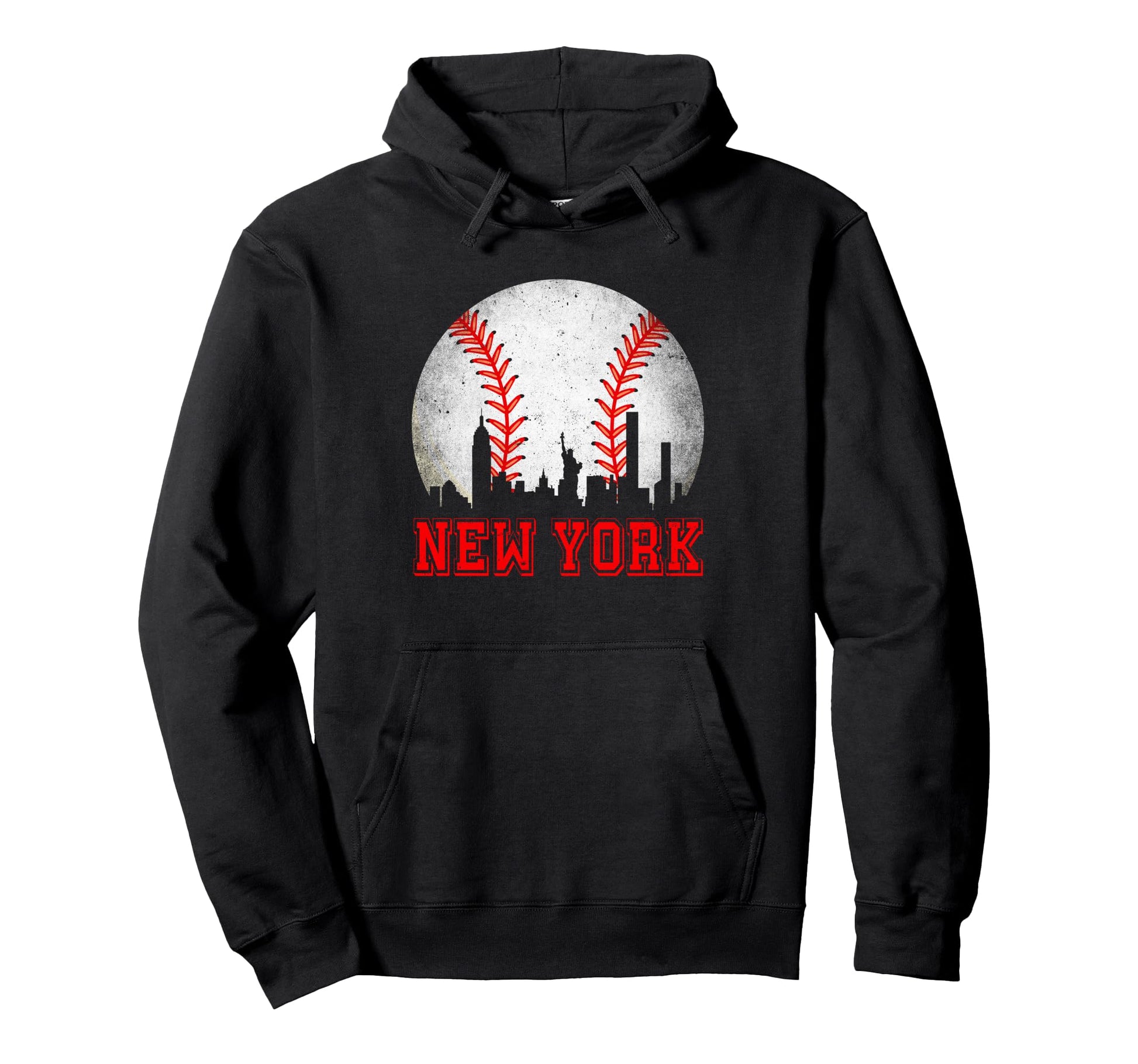 New York Baseball Distressed Game Day Hoodie - Custom Art Print Unisex - T-Shirt, Sweatshirt, Hoodie