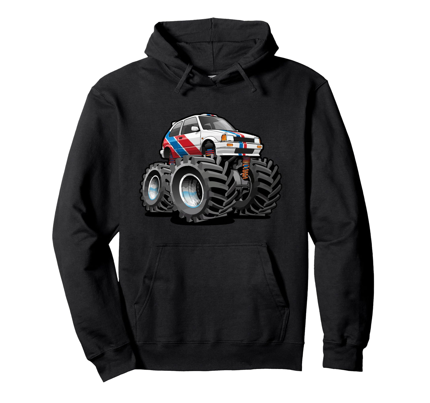 Rally Car Offroad 4X4 Cartoon Hoodie - Unique Graphic Unisex - T-Shirt, Sweatshirt, Hoodie