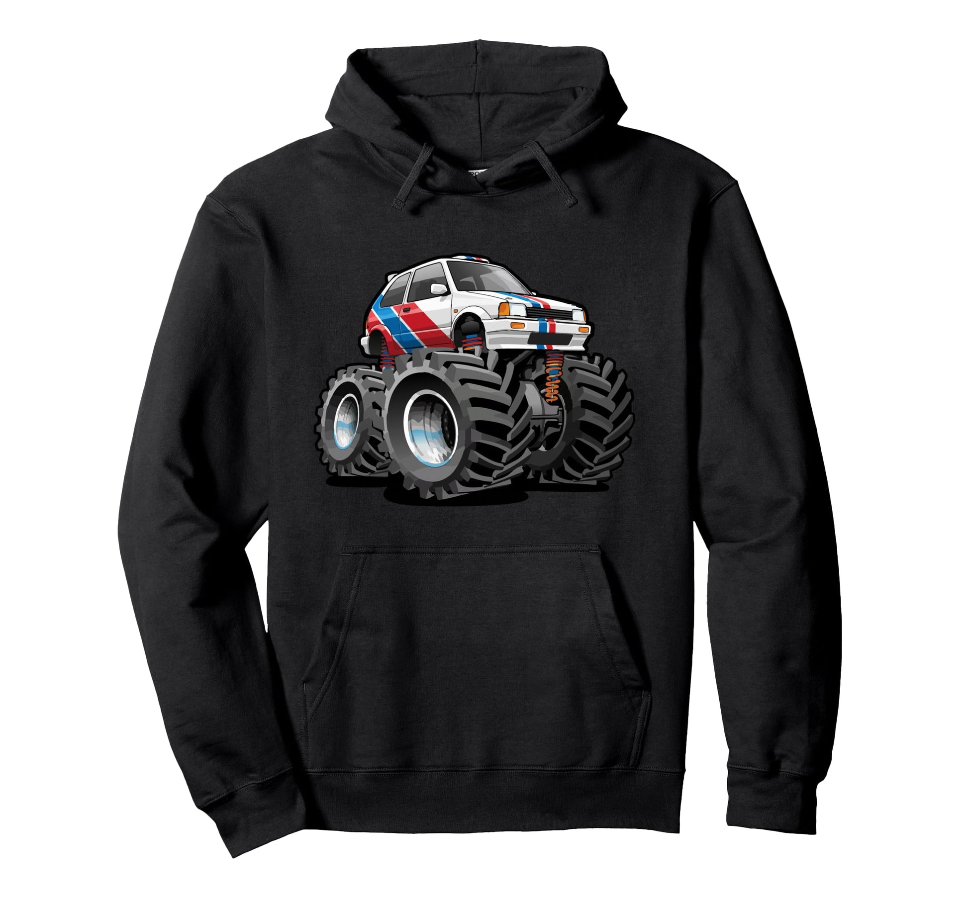 Rally Car Offroad 4X4 Cartoon Hoodie - Unique Graphic Unisex - T-Shirt, Sweatshirt, Hoodie