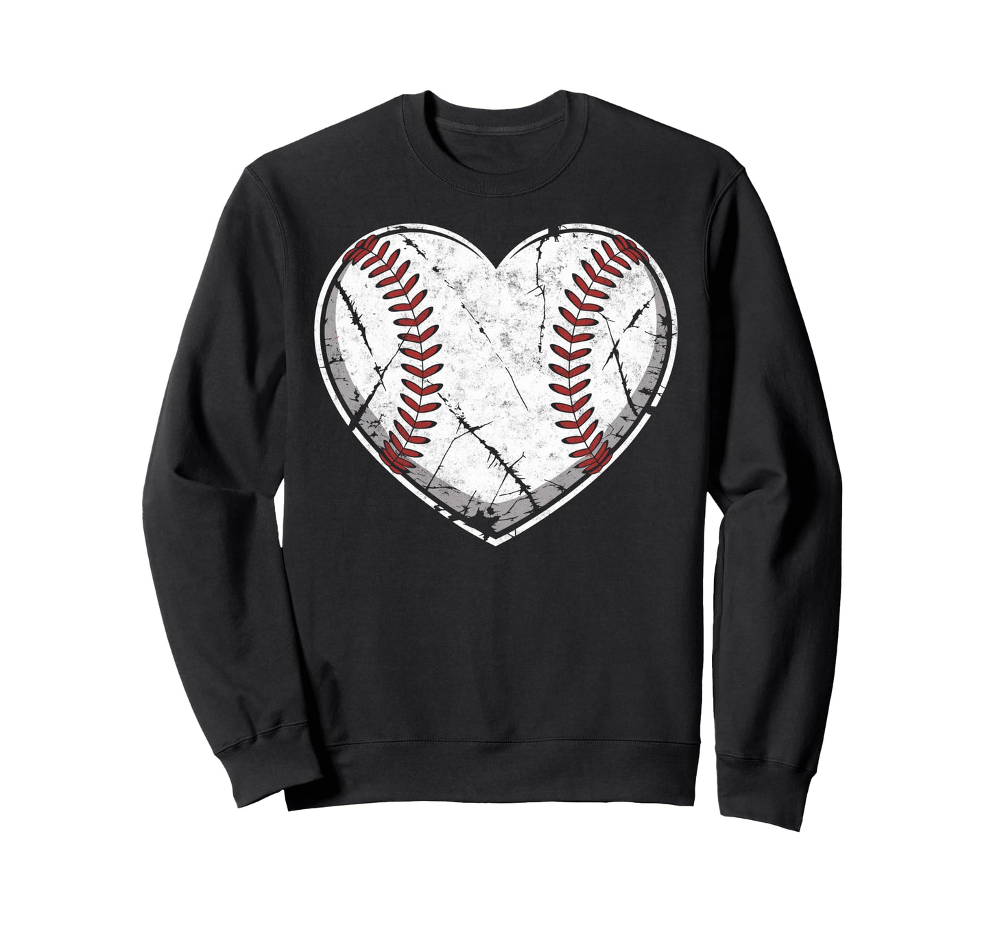 Baseball Ball Heart Player Coach Sweatshirt - Minimalist Print for Adults - T-Shirt, Sweatshirt, Hoodie