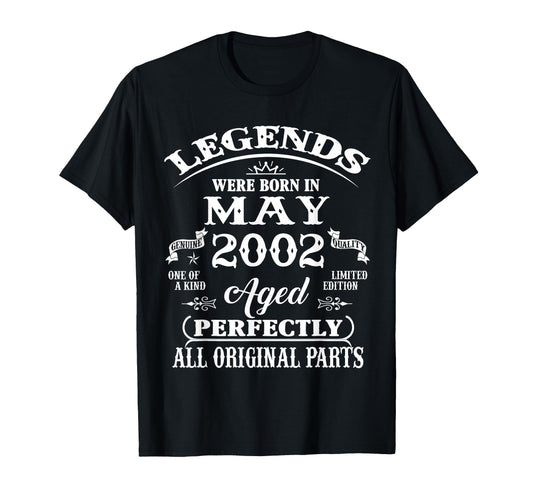 24Th Birthday Gift Legend Born May 2002 T-Shirt - Graphic Print Men Women - T-Shirt, Sweatshirt, Hoodie