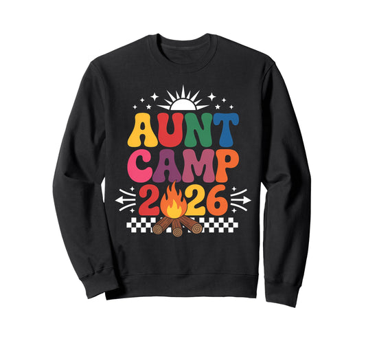 Aunt Camp 2026 Family Vacation Sweatshirt - Minimalist Print Men Women - T-Shirt, Sweatshirt, Hoodie