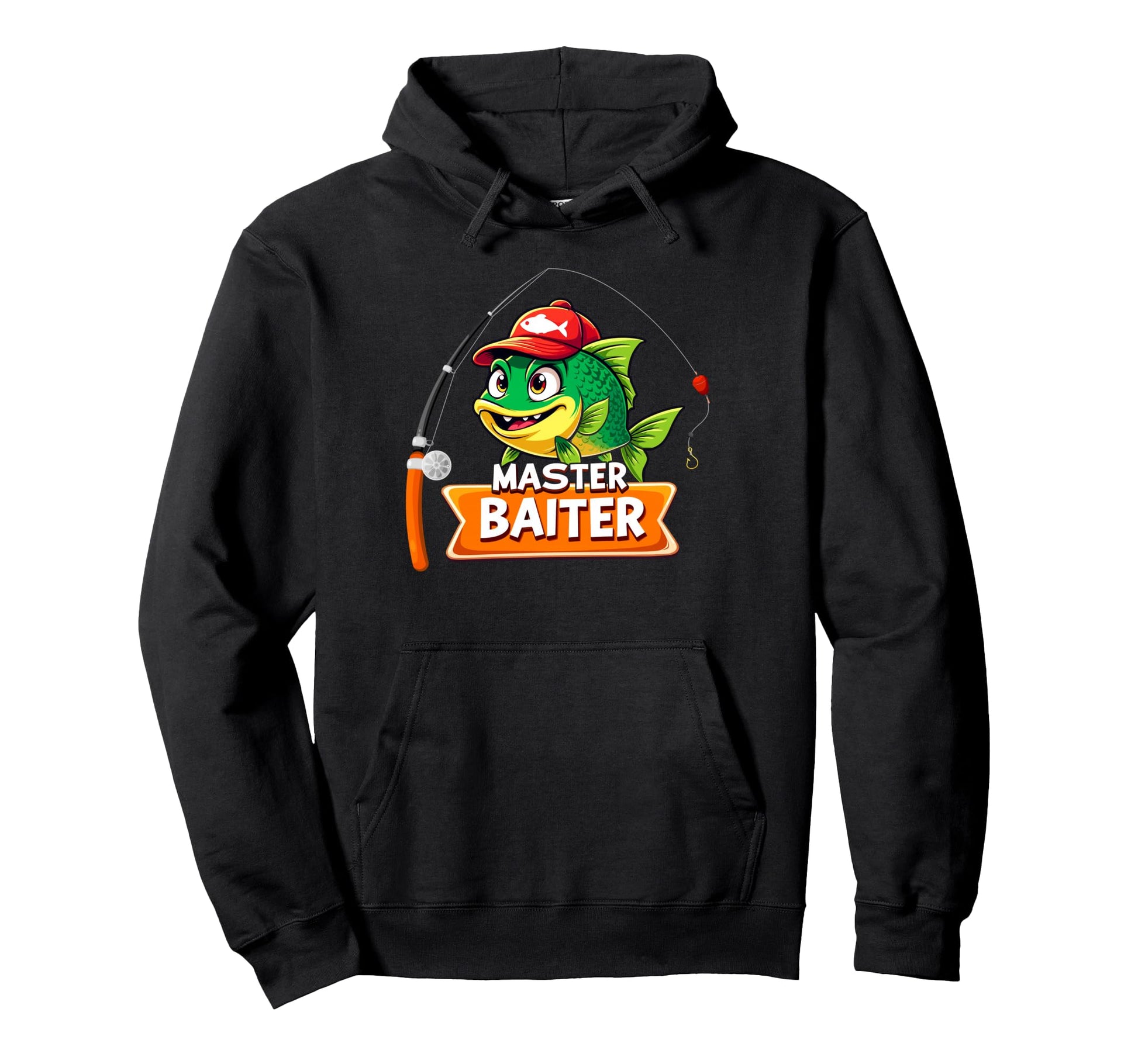 Master Baiter Meme Bass Fishing Fish Fan Hoodie - Trendy Graphic Men Women - T-Shirt, Sweatshirt, Hoodie