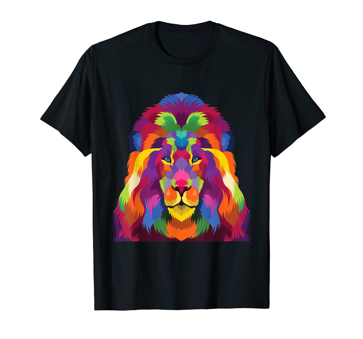 Colorful Lion Head Pop Artistic Leo T-Shirt - Graphic Print Unisex - T-Shirt, Sweatshirt, Hoodie
