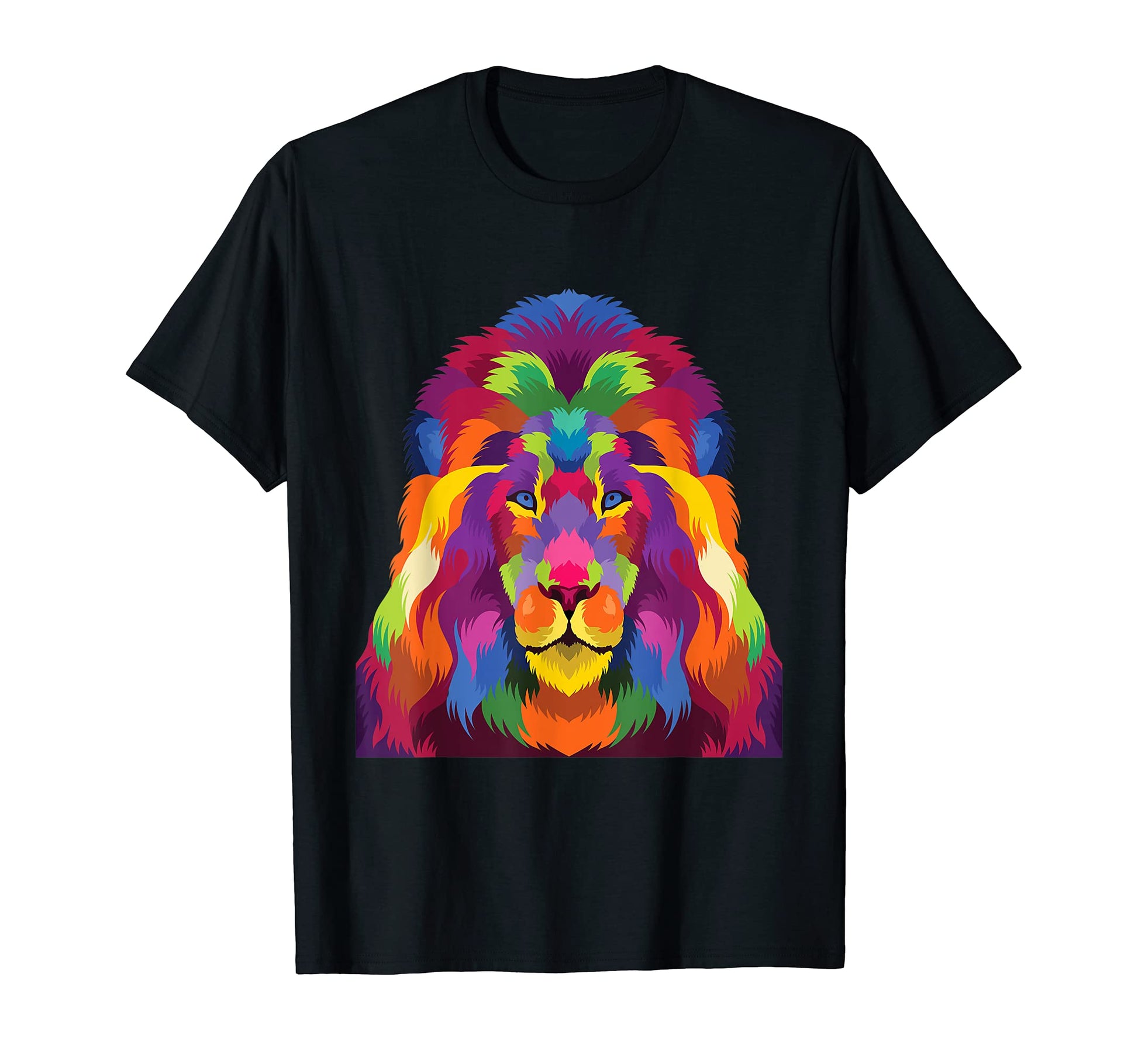 Colorful Lion Head Pop Artistic Leo T-Shirt - Graphic Print Unisex - T-Shirt, Sweatshirt, Hoodie