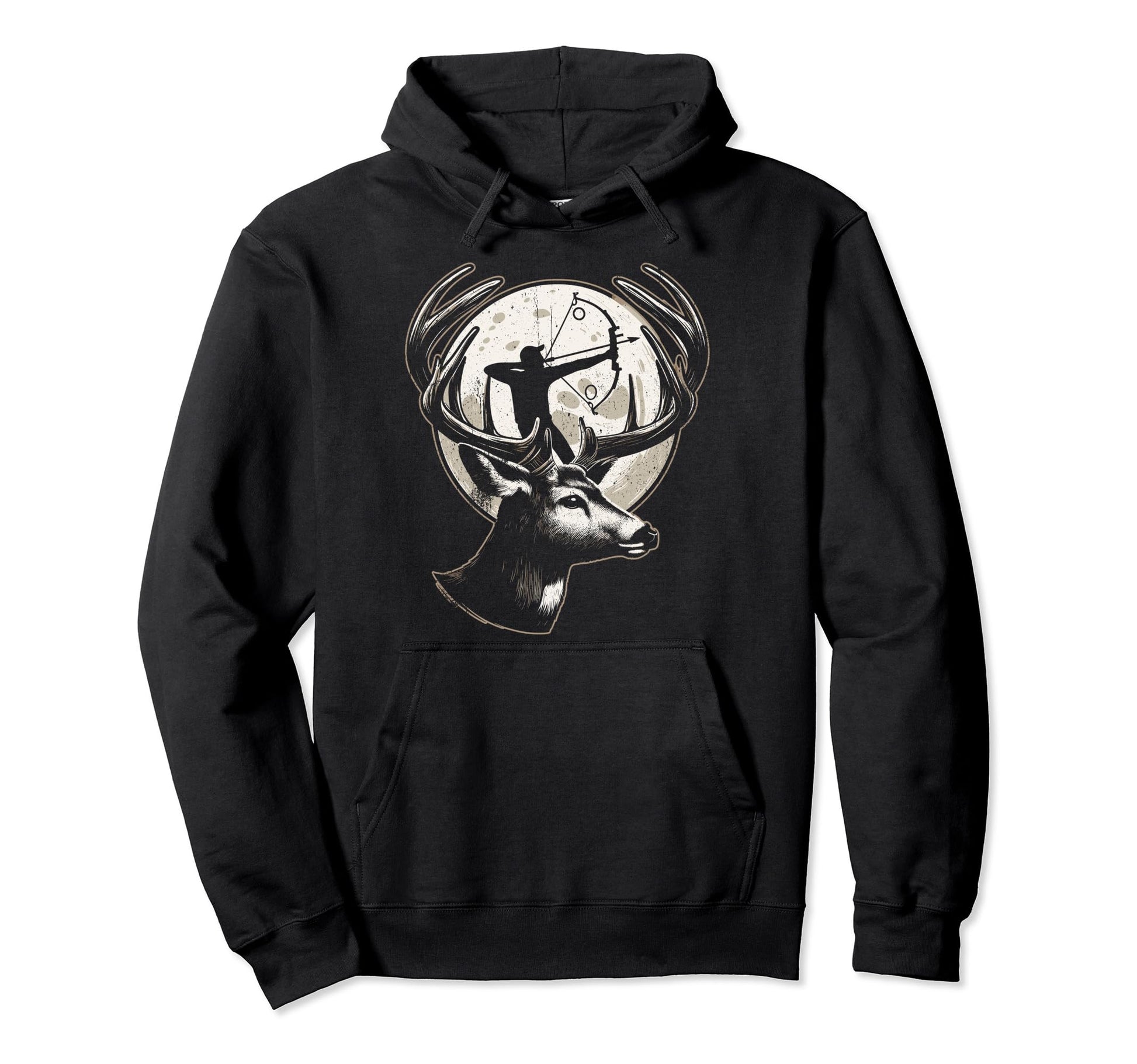 Whitetail Deer Antler Rack Hunting Hoodie - Fun Novelty Design Men Women - T-Shirt, Sweatshirt, Hoodie