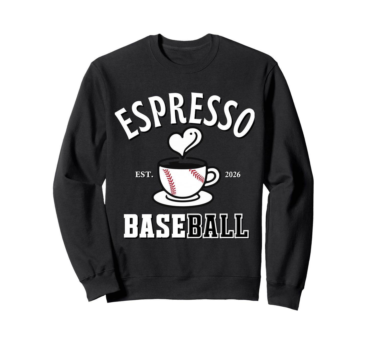 Espresso Baseball Est 2026 Coffee Sweatshirt - Custom Art Print Unisex - T-Shirt, Sweatshirt, Hoodie