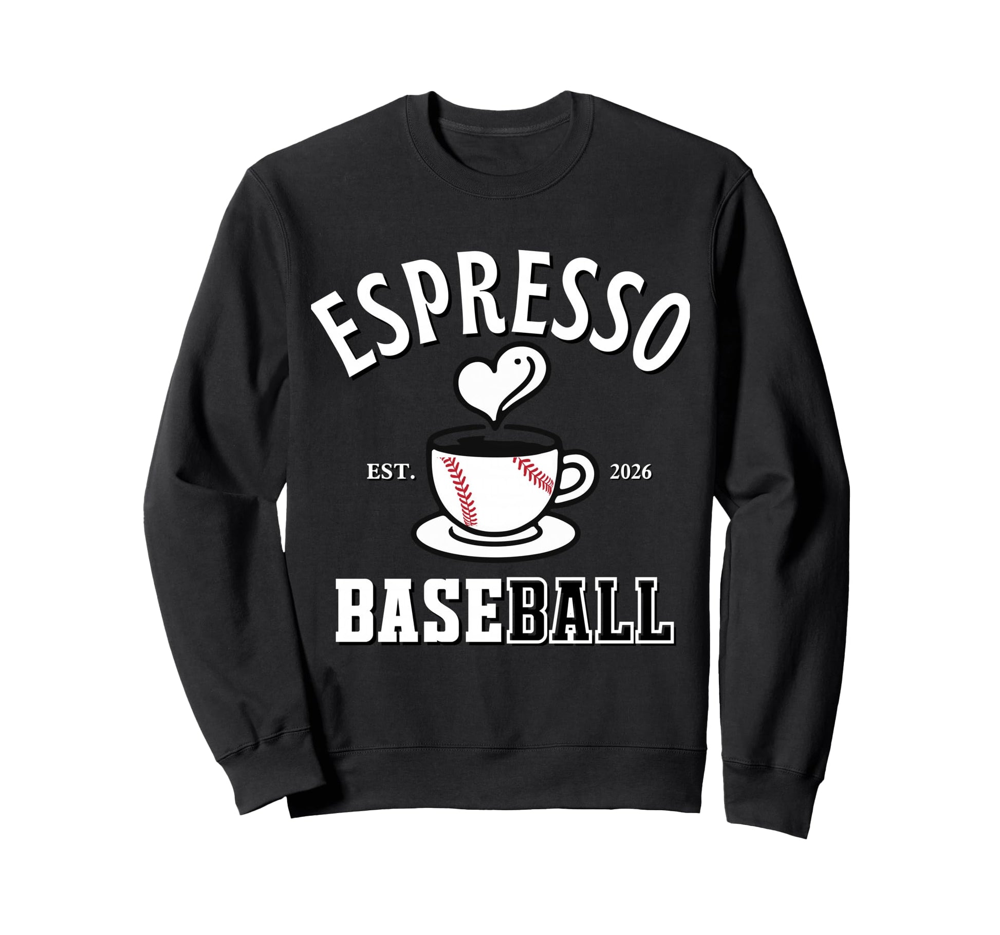 Espresso Baseball Est 2026 Coffee Sweatshirt - Custom Art Print Unisex - T-Shirt, Sweatshirt, Hoodie