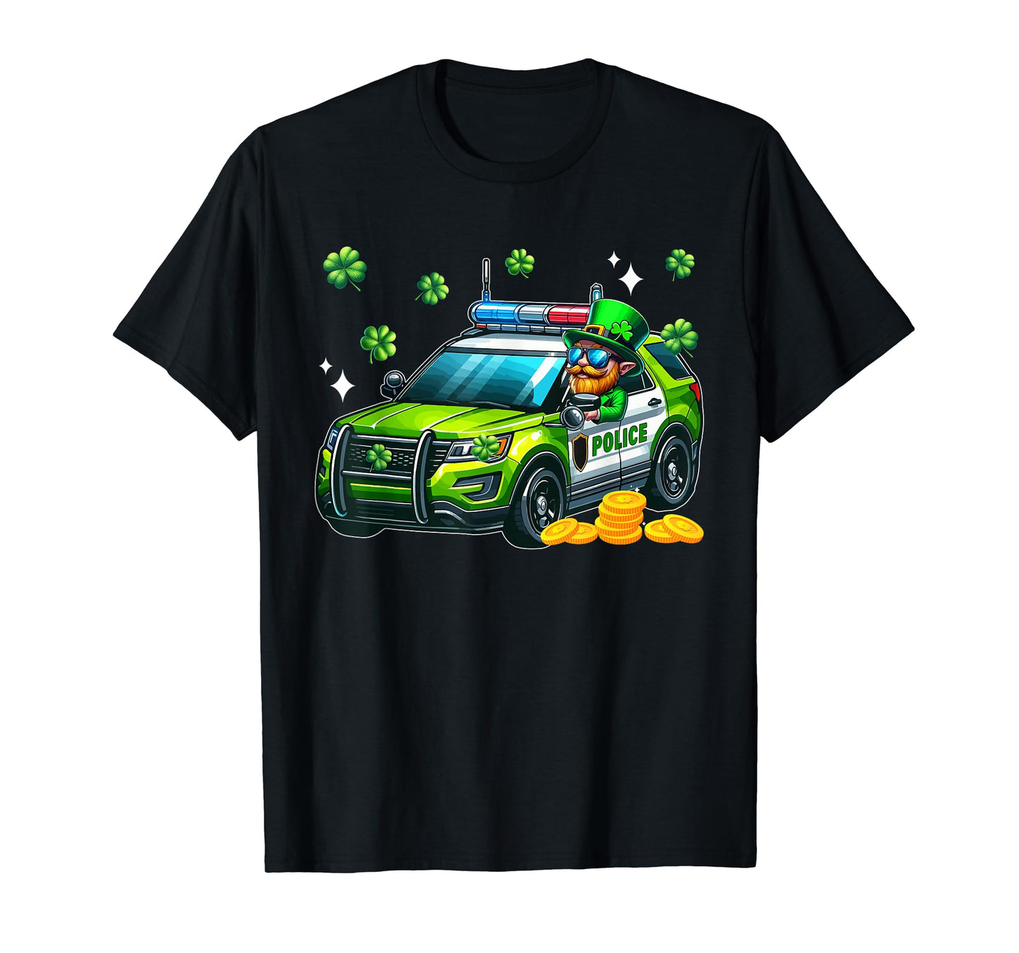 Happy St Patricks Day Shamrocks T-Shirt - Custom Art Print Men Women - T-Shirt, Sweatshirt, Hoodie