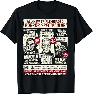 Horror Movie Monsters Frankenstein Spooky Vintage Halloween T-Shirt Unisex T-shirt, Sweatshirt, Hoodie, Long Sleeve Tee - T-Shirt, Sweatshirt, Hoodie