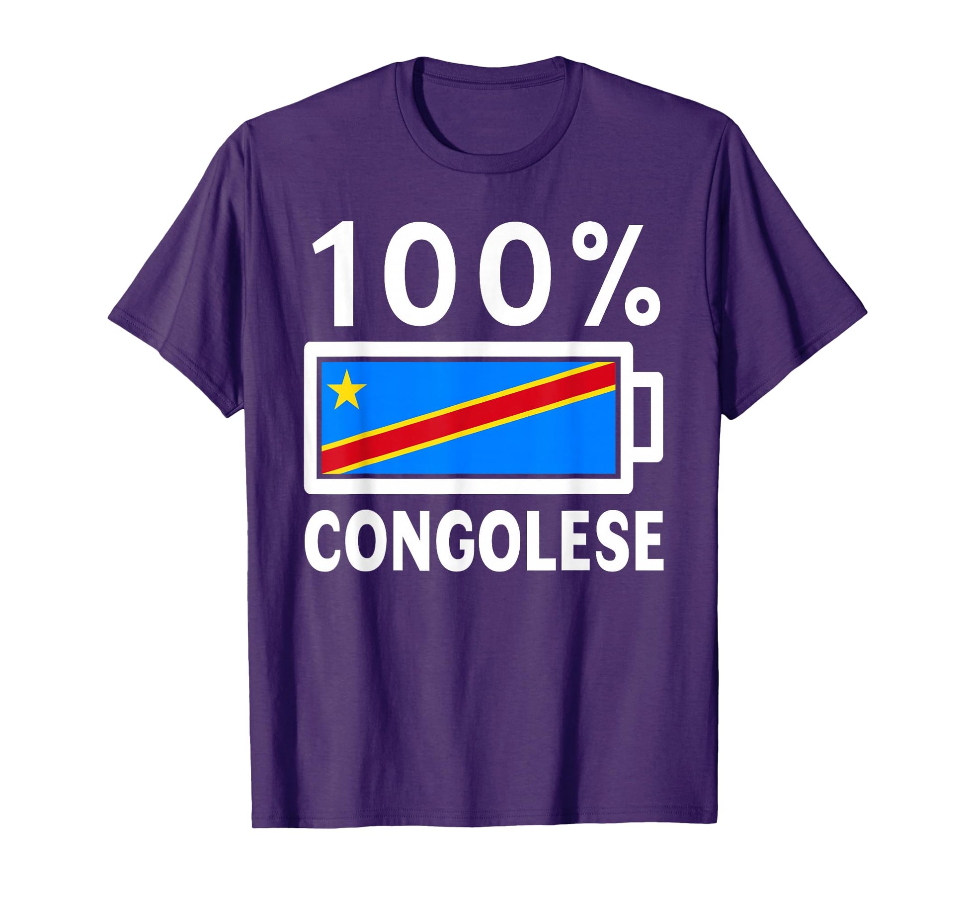 Congo Republic Flag 100 Congolese T-Shirt - Custom Art Print for Adults - T-Shirt, Sweatshirt, Hoodie