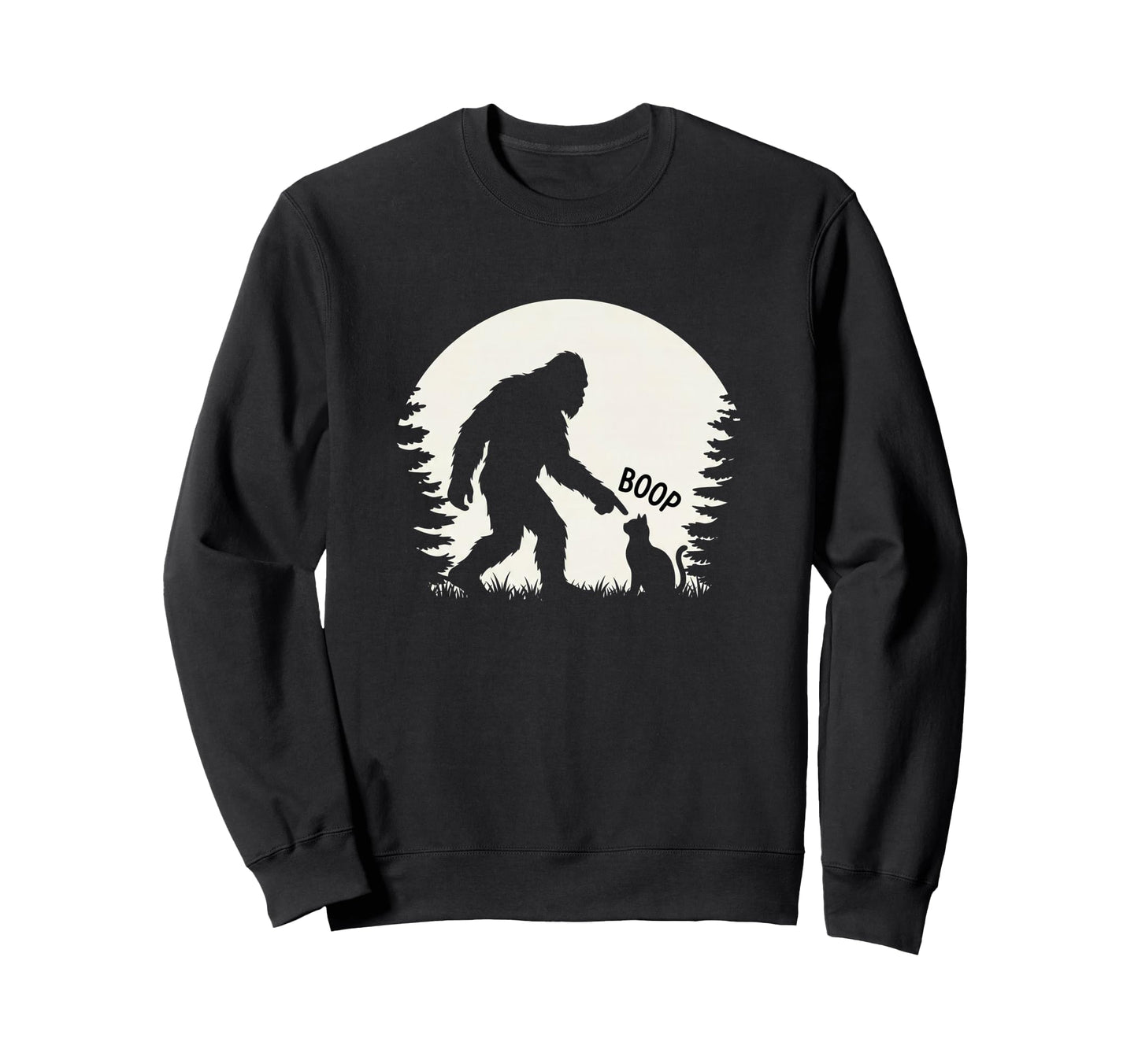 Funny Bigfoot Booping Cat Sweatshirt - Fun Novelty Design Unisex - T-Shirt, Sweatshirt, Hoodie