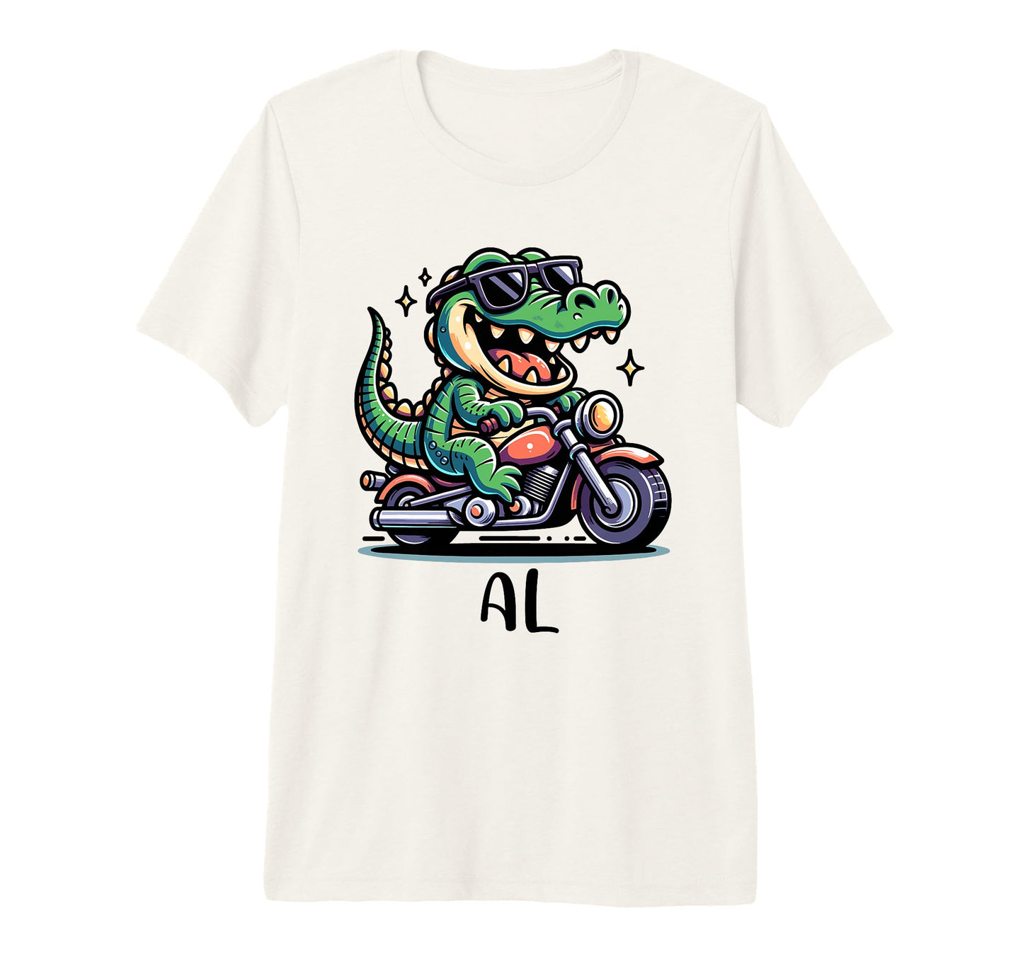 Al Fun Alligator Motorcycle Name Al T-Shirt - Aesthetic Graphic for Adults - T-Shirt, Sweatshirt, Hoodie