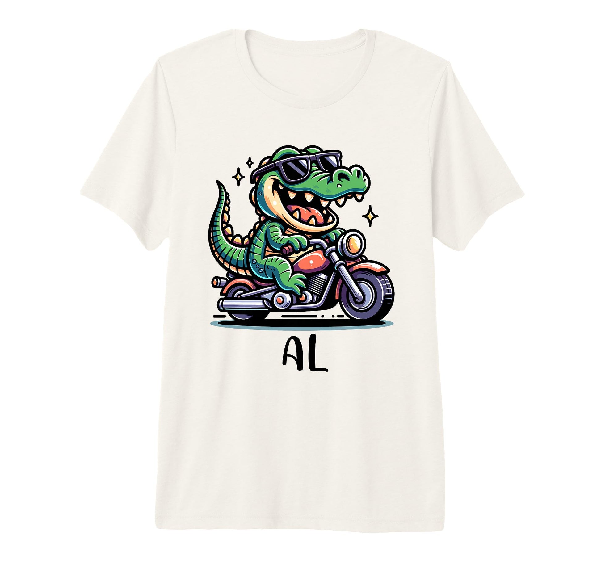 Al Fun Alligator Motorcycle Name Al T-Shirt - Aesthetic Graphic for Adults - T-Shirt, Sweatshirt, Hoodie