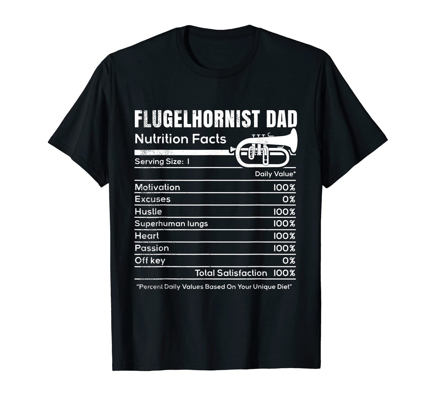 Flugelhorn Musician Funny Dad Nutrition T-Shirt - Trendy Graphic Unisex - T-Shirt, Sweatshirt, Hoodie