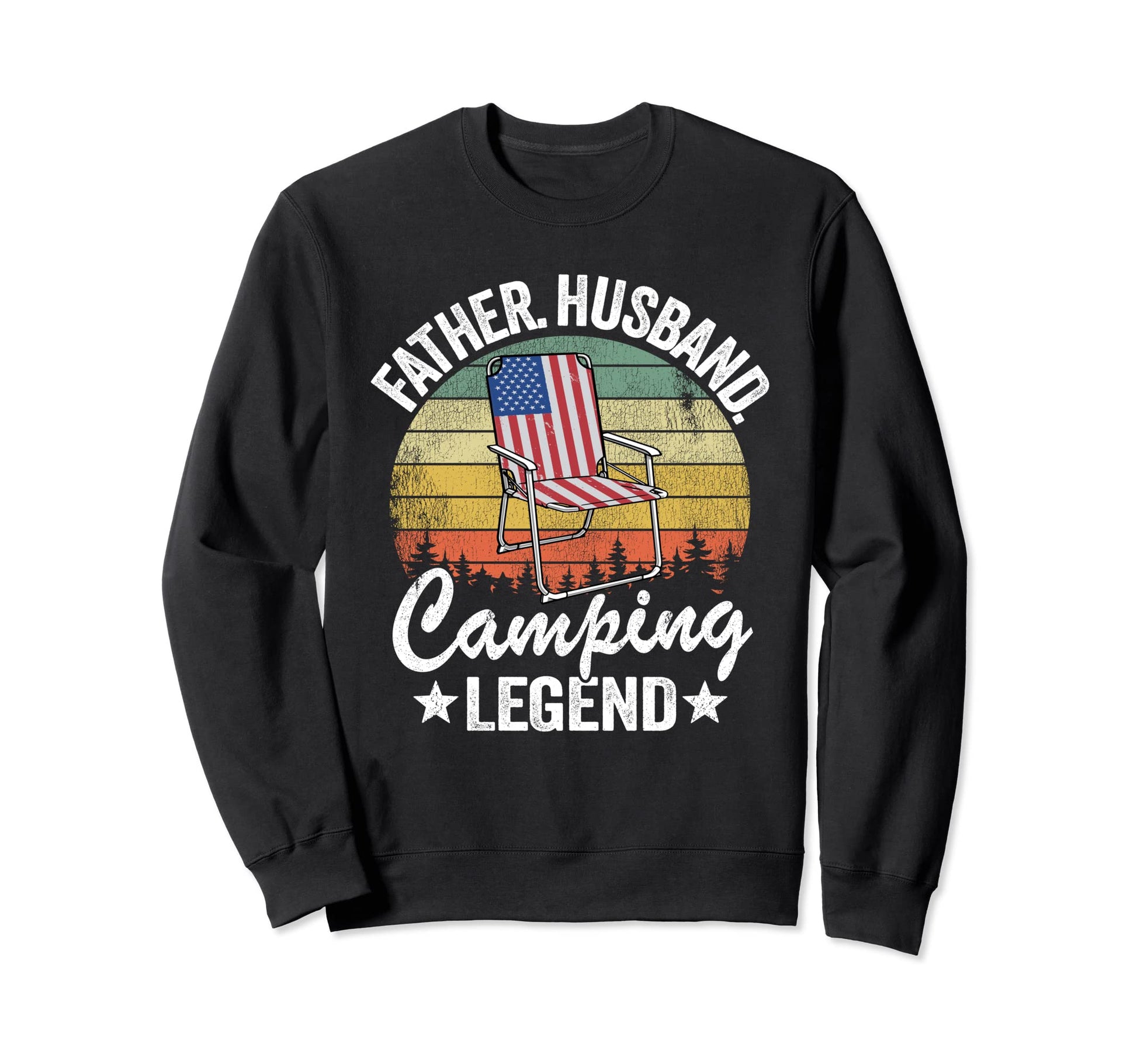 Father Husband Camping Legend Dad Sweatshirt - Minimalist Print Unisex - T-Shirt, Sweatshirt, Hoodie