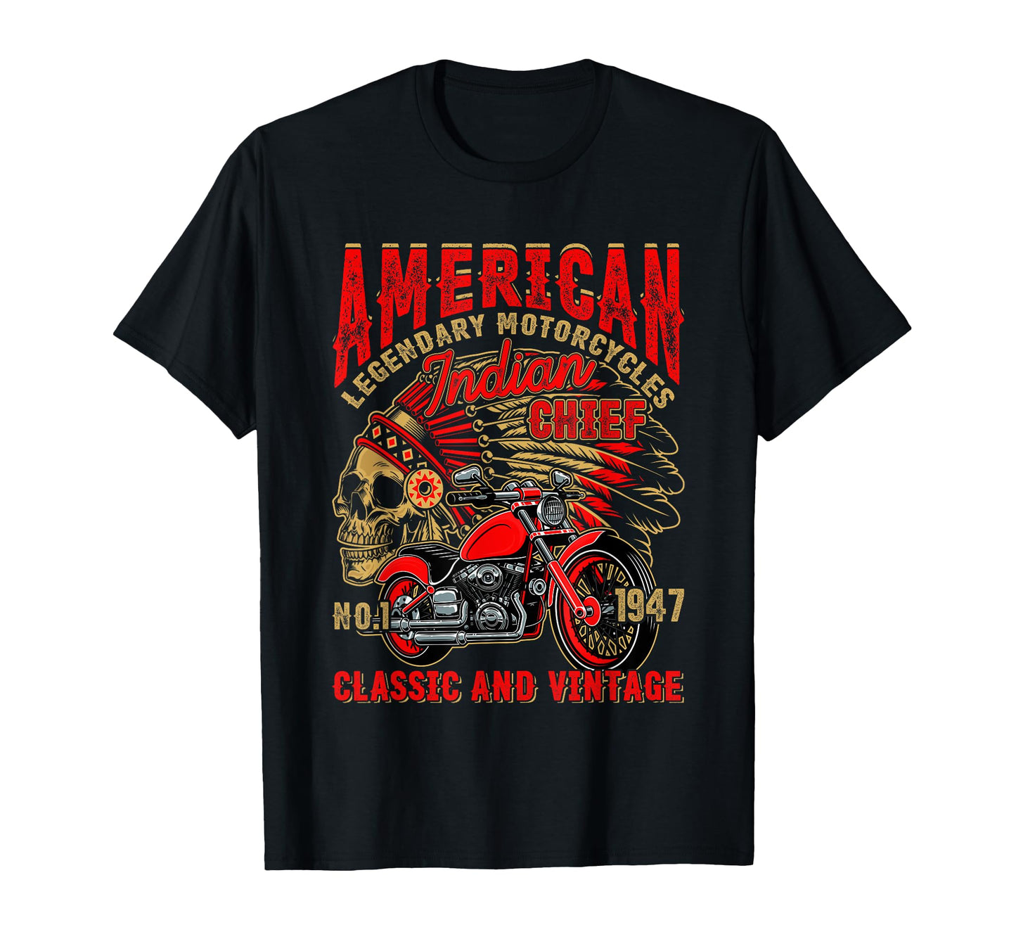 1947 American Motorcycle Biker Dad T-Shirt - Novelty Apparel Men Women - T-Shirt, Sweatshirt, Hoodie