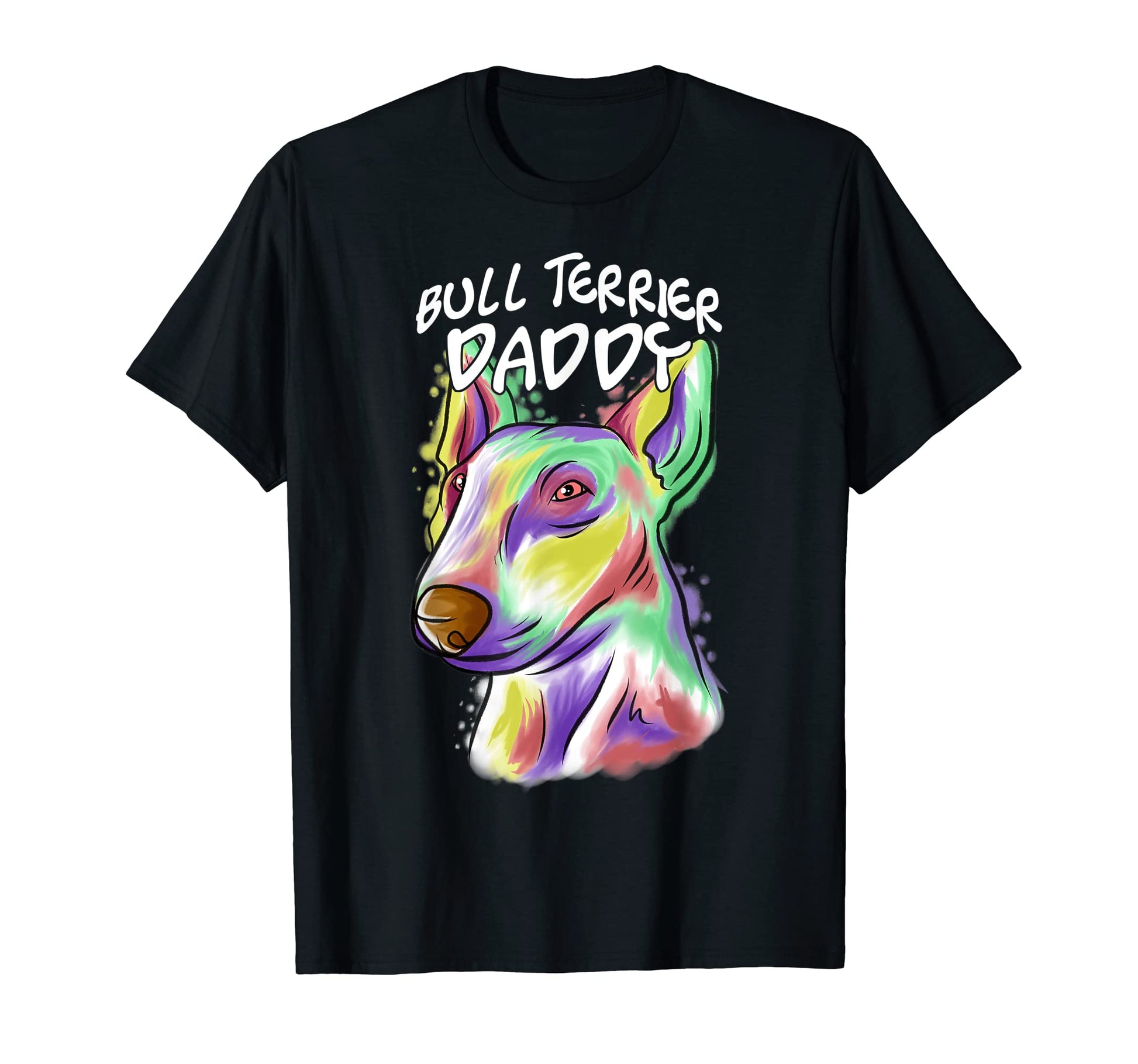 Colorful Pop Art Portrait Bull Terrier T-Shirt - Graphic Print Unisex - T-Shirt, Sweatshirt, Hoodie