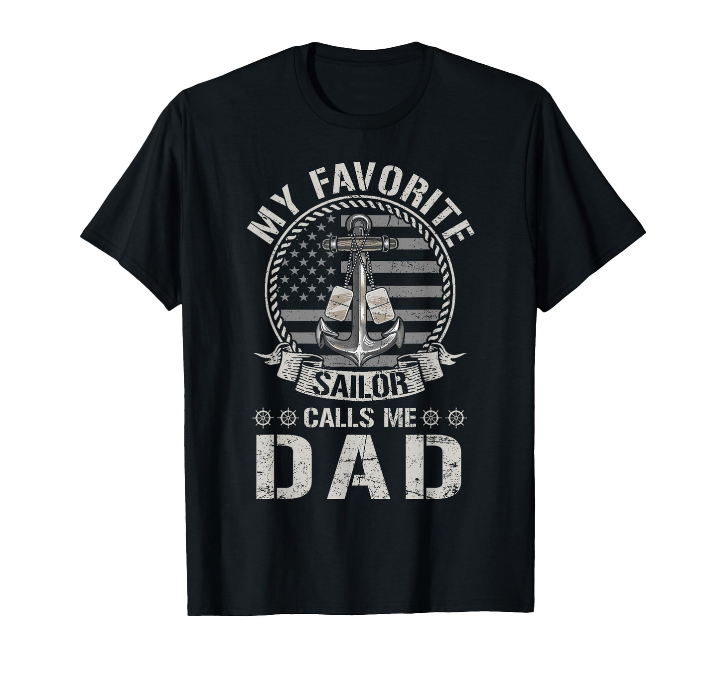 Proud Us Sailor Dad Anchor Flag Usa T-Shirt - Custom Art Print for Adults - T-Shirt, Sweatshirt, Hoodie