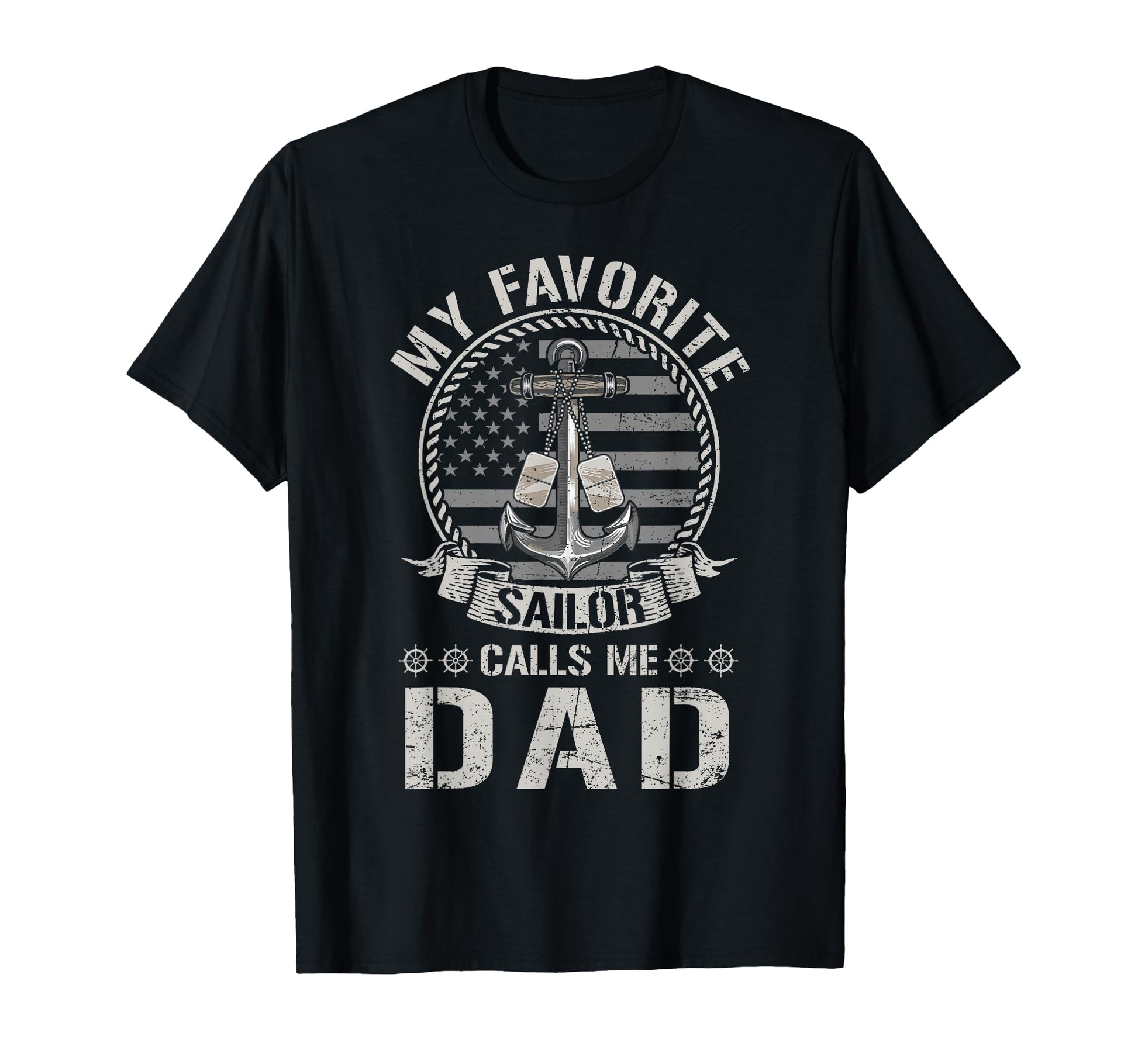 Proud Us Sailor Dad Anchor Flag Usa T-Shirt - Custom Art Print for Adults - T-Shirt, Sweatshirt, Hoodie