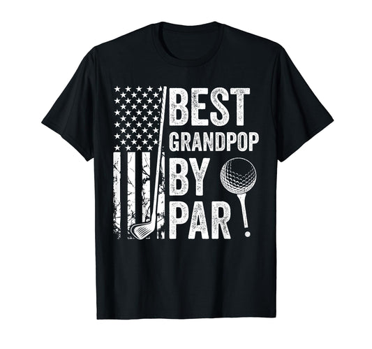 Best Grandpop Par Usa Flag Golf Fathers T-Shirt - Aesthetic Graphic Unisex - T-Shirt, Sweatshirt, Hoodie