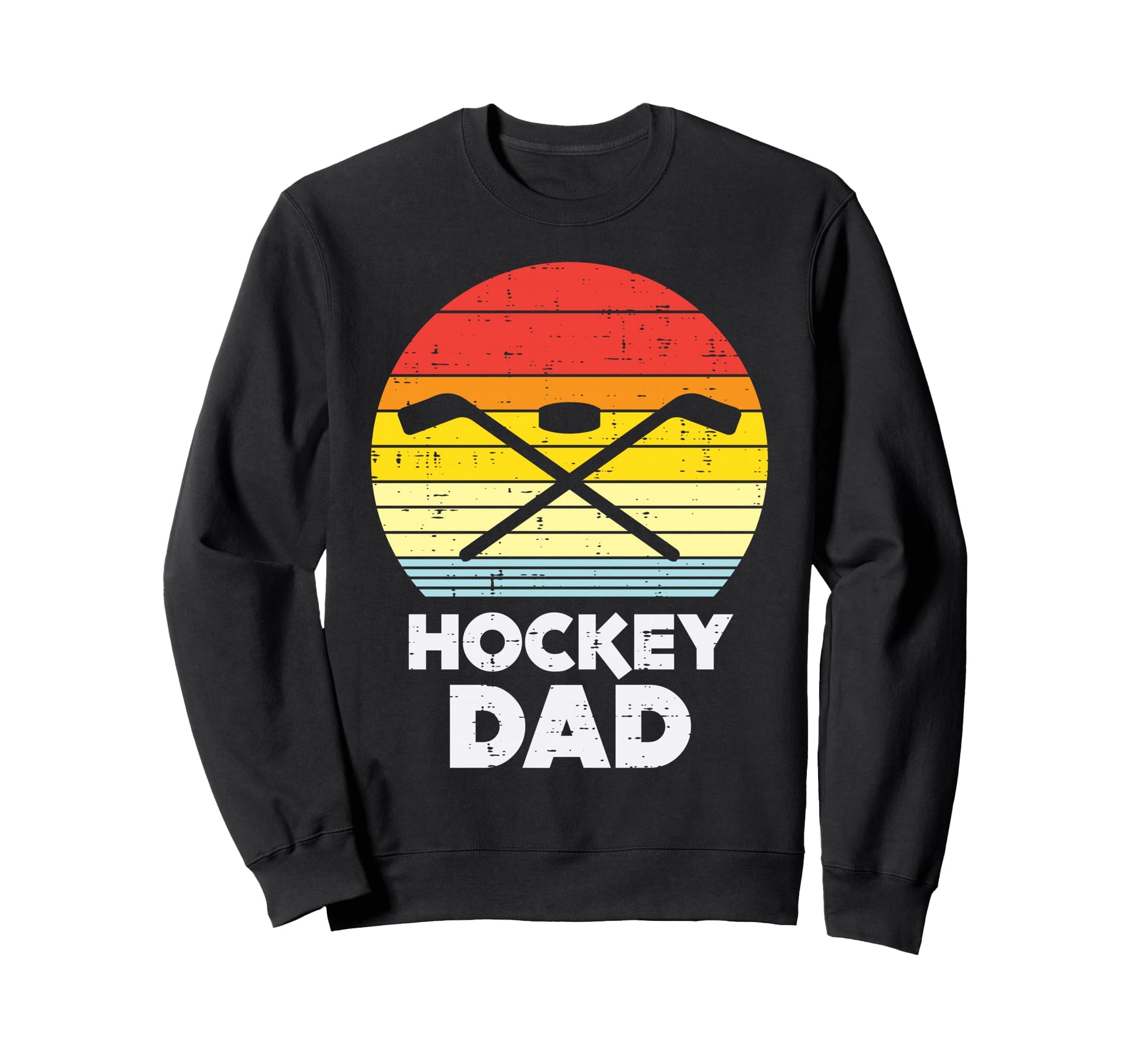 Ice Hockey Dad Sunset Fathers Day Sweatshirt - Aesthetic Graphic Men Women - T-Shirt, Sweatshirt, Hoodie