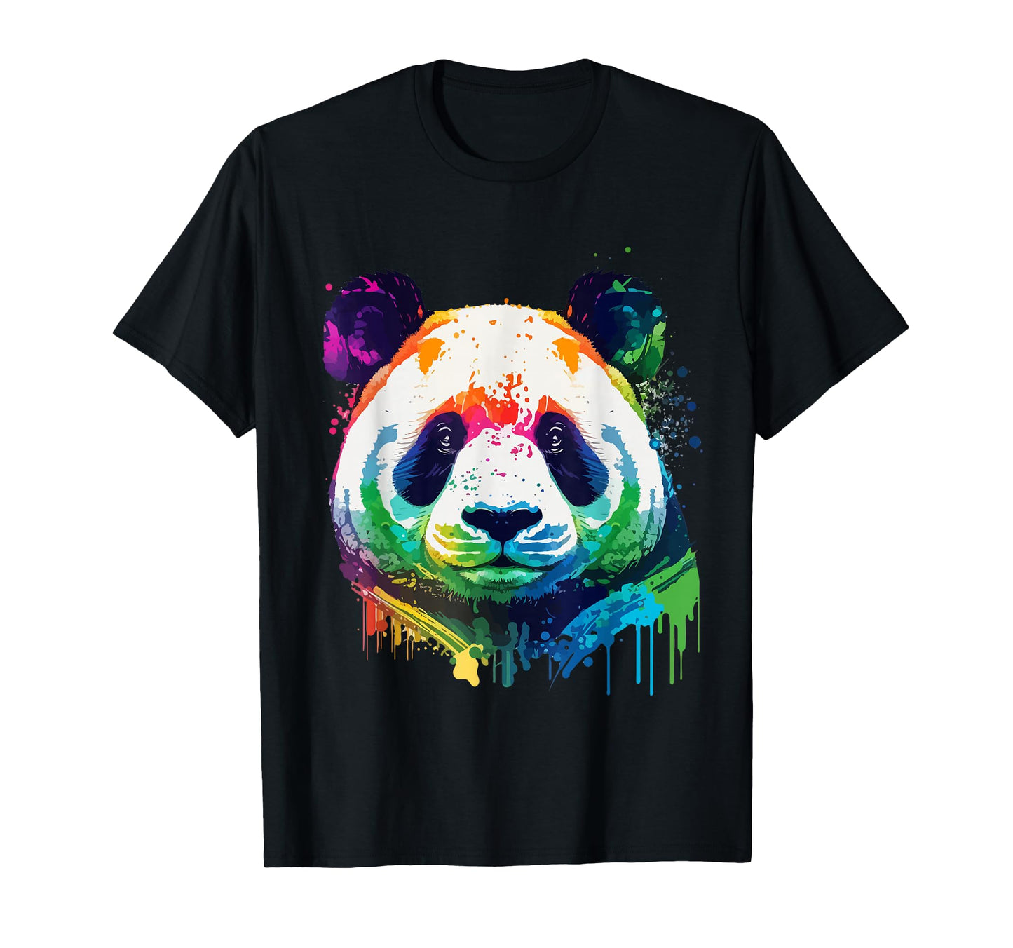 Panda Colorful Pop Art Splash Art T-Shirt - Casual Everyday Wear Men Women - T-Shirt, Sweatshirt, Hoodie