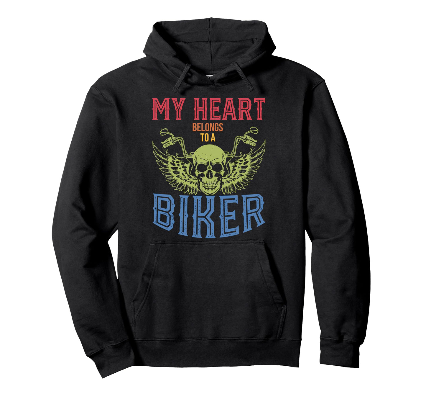 My Heart Belongs To Biker Funny Skull Hoodie - Custom Art Print Unisex - T-Shirt, Sweatshirt, Hoodie