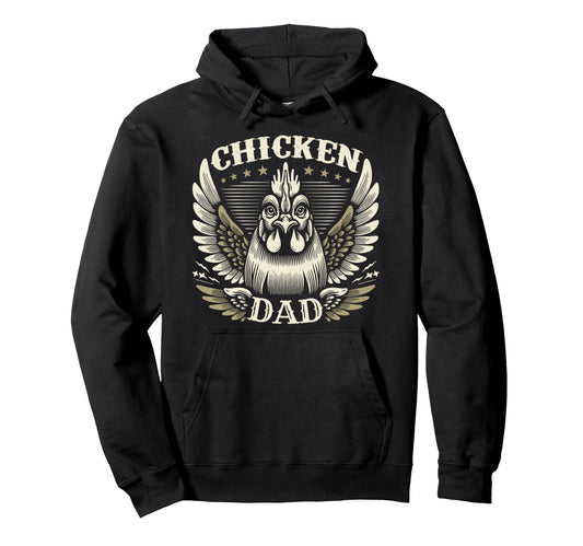 Chicken Dad Motorcycle Biker Wings Poultry Hoodie - Unique Graphic Unisex - T-Shirt, Sweatshirt, Hoodie