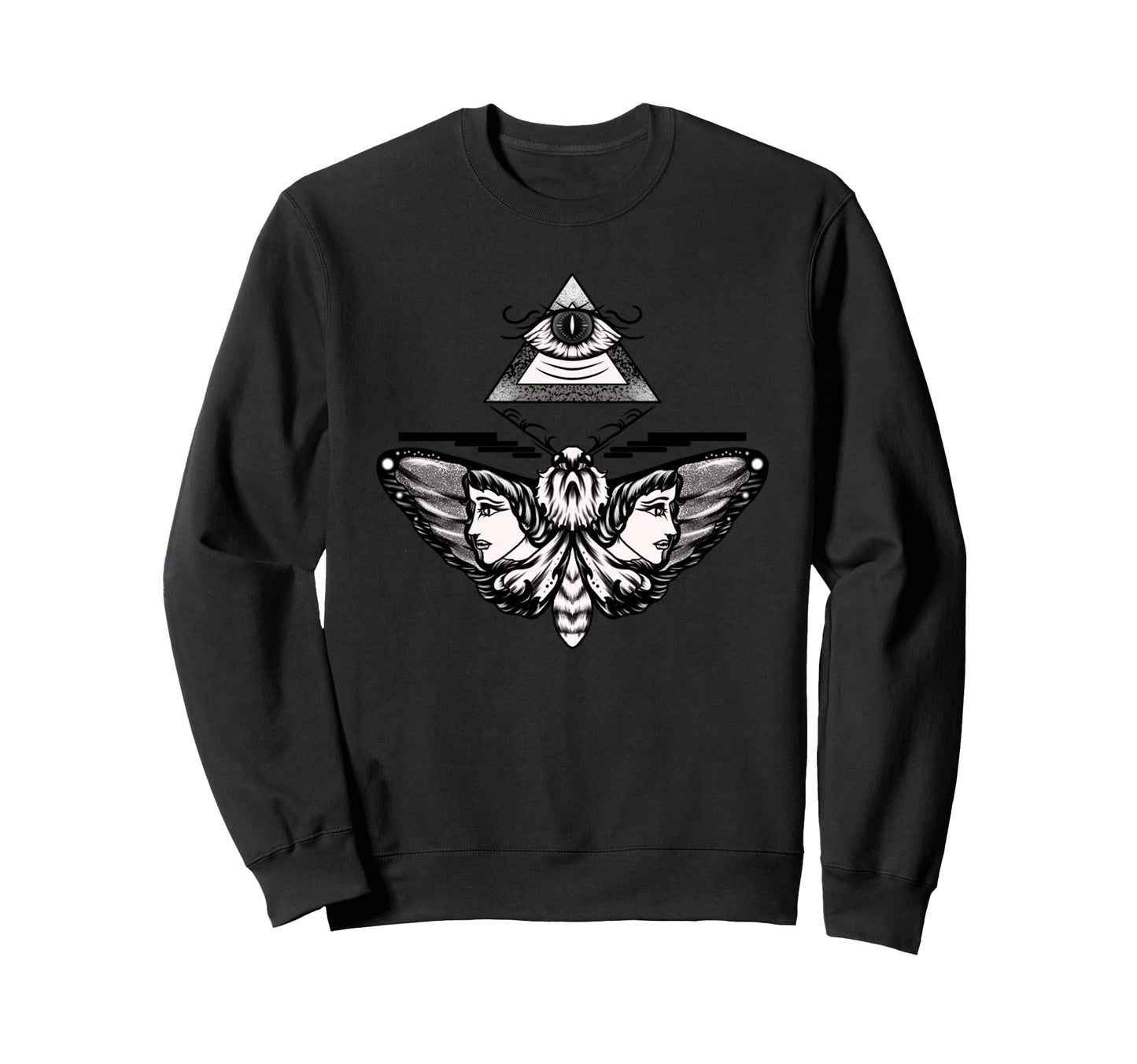 Butterfly Beautiful Mandala Retrot Sweatshirt - Trendy Graphic for Adults - T-Shirt, Sweatshirt, Hoodie