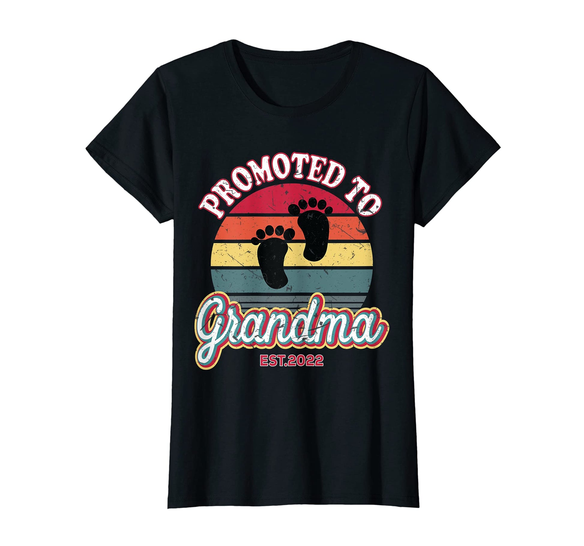 Womens Promoted To Grandma Est 2022 T-Shirt - Unique Graphic Men Women - T-Shirt, Sweatshirt, Hoodie