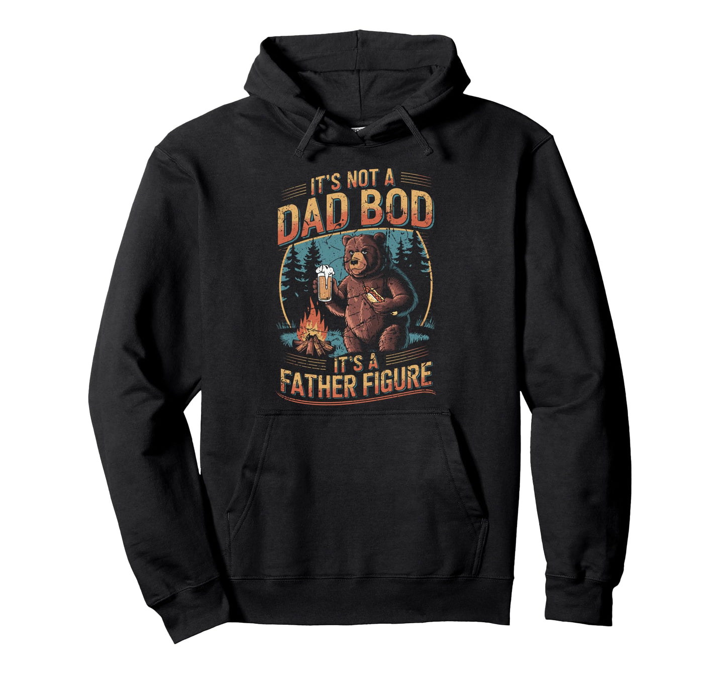 Father Figure Bear Beer And Hot Dog Hoodie - Graphic Print Men Women - T-Shirt, Sweatshirt, Hoodie