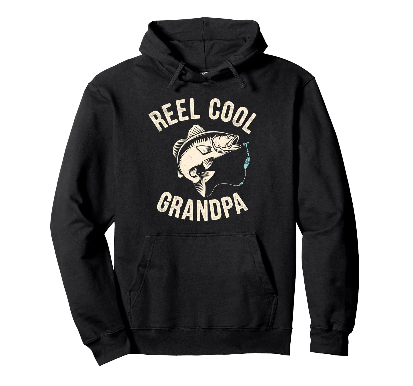 Reel Grandpa Fisherman Grandad Bass Hoodie - Minimalist Print Men Women - T-Shirt, Sweatshirt, Hoodie