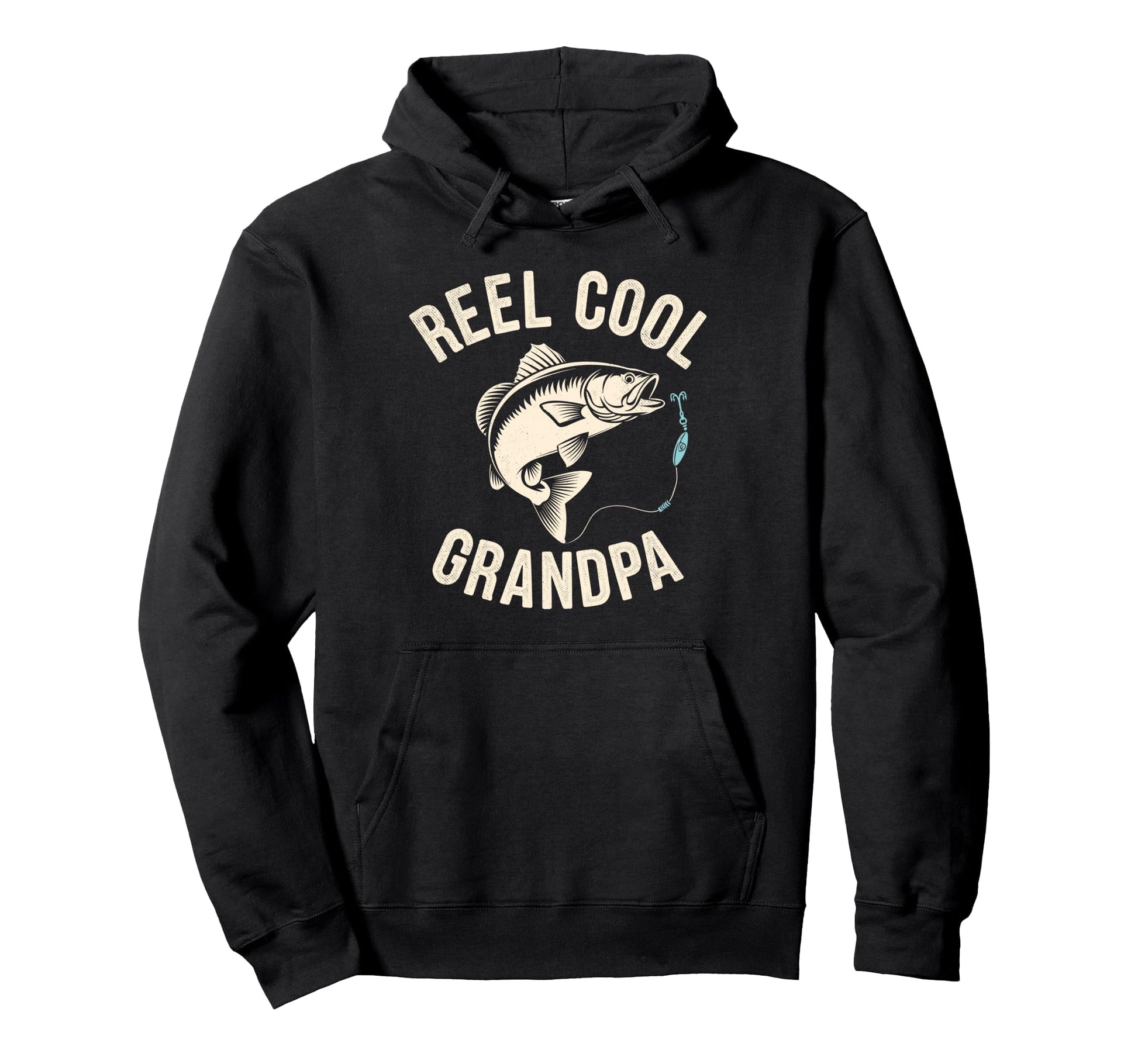 Reel Grandpa Fisherman Grandad Bass Hoodie - Minimalist Print Men Women - T-Shirt, Sweatshirt, Hoodie