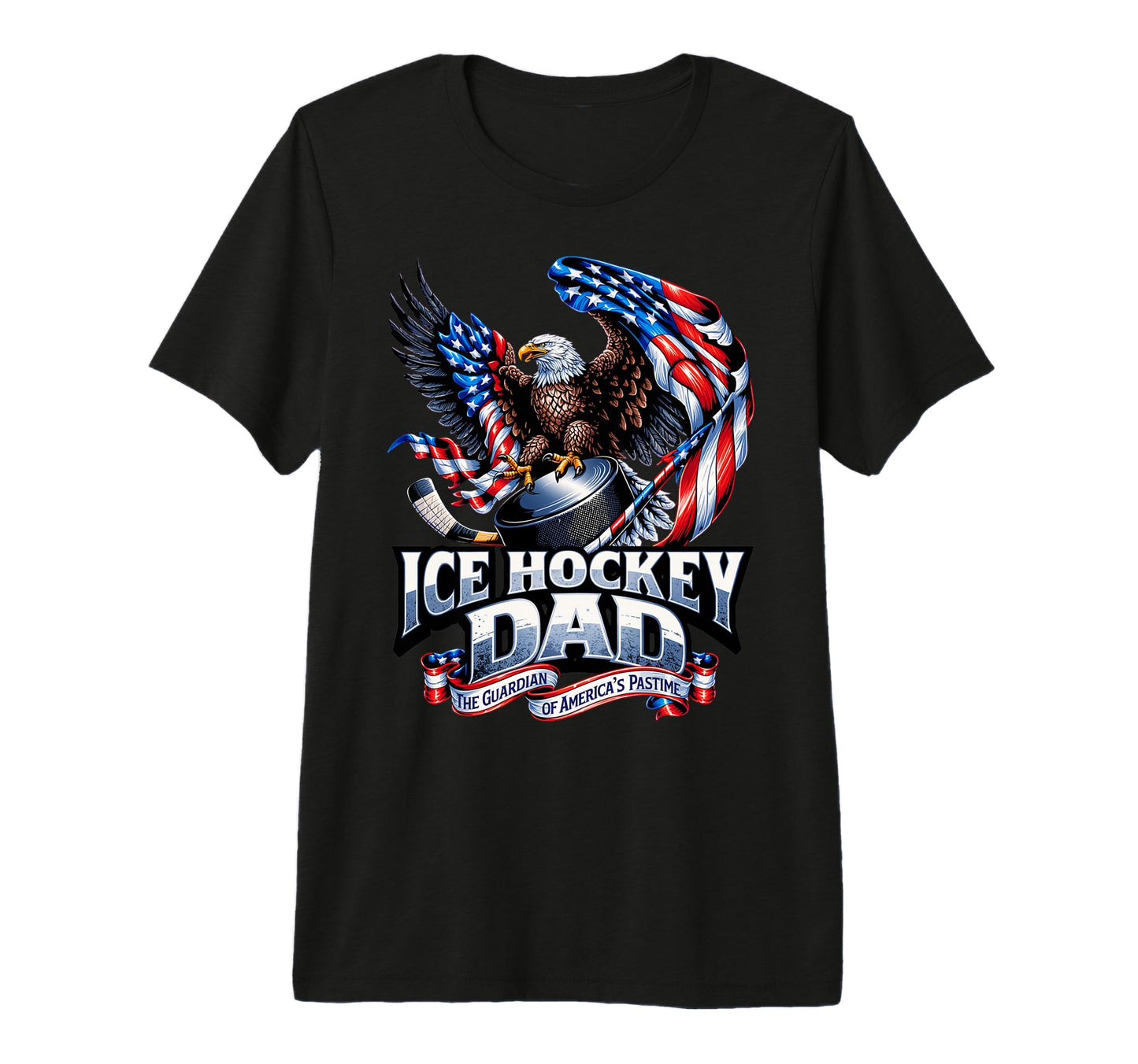 Mens Proud Ice Hockey Dad American T-Shirt - Fun Novelty Design for Adults - T-Shirt, Sweatshirt, Hoodie