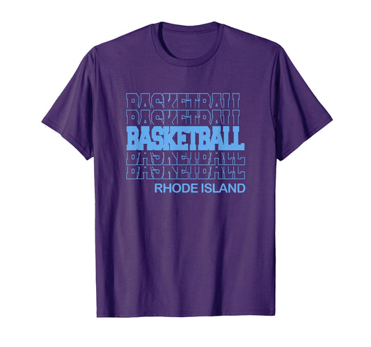Basketball Rhode Island Modern T-Shirt - Fun Novelty Design for Adults - T-Shirt, Sweatshirt, Hoodie