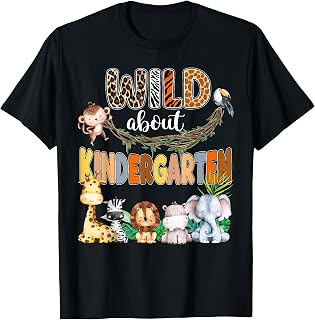 Wild About Kindergarten Teacher Leopard Print Safari Animal T-Shirt Unisex T-shirt, Sweatshirt, Hoodie, Long Sleeve Tee - T-Shirt, Sweatshirt, Hoodie