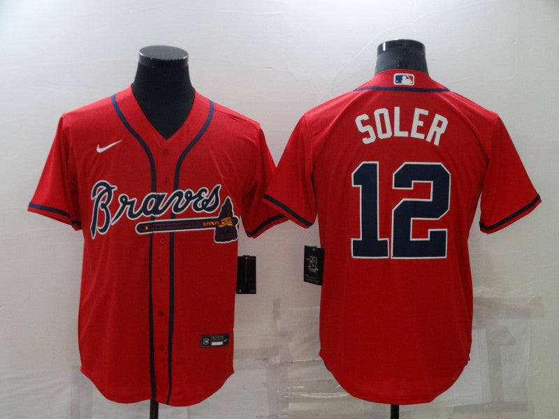 Men's Atlanta Braves Jorge Soler Red Replica Player Jersey baseball jersey product view 1