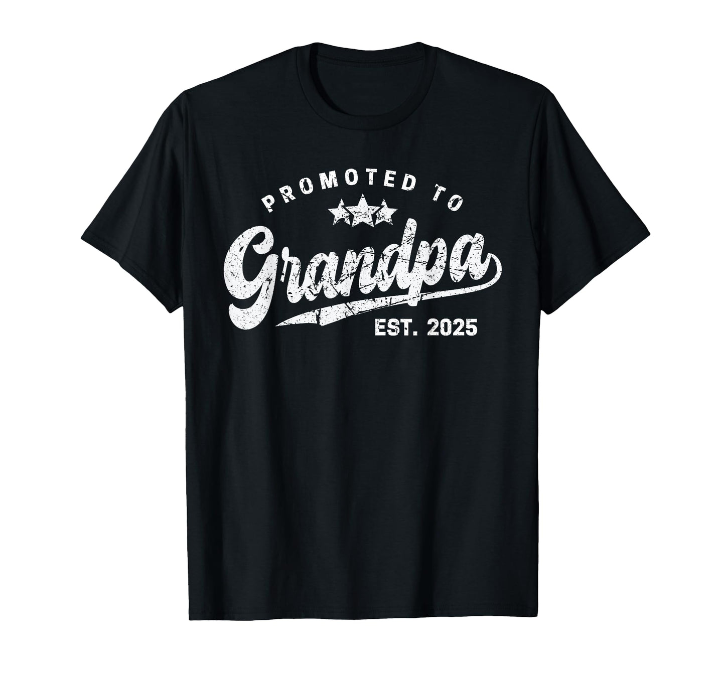 Promoted To Grandpa Est 2025 Stars T-Shirt - Aesthetic Graphic Unisex - T-Shirt, Sweatshirt, Hoodie