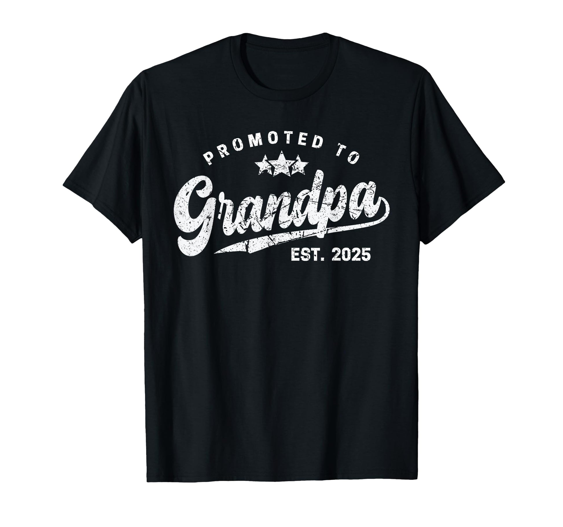 Promoted To Grandpa Est 2025 Stars T-Shirt - Aesthetic Graphic Unisex - T-Shirt, Sweatshirt, Hoodie